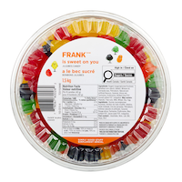 FRANK JuJubes Candy Tub, 1.5-kg Overhead_Flat