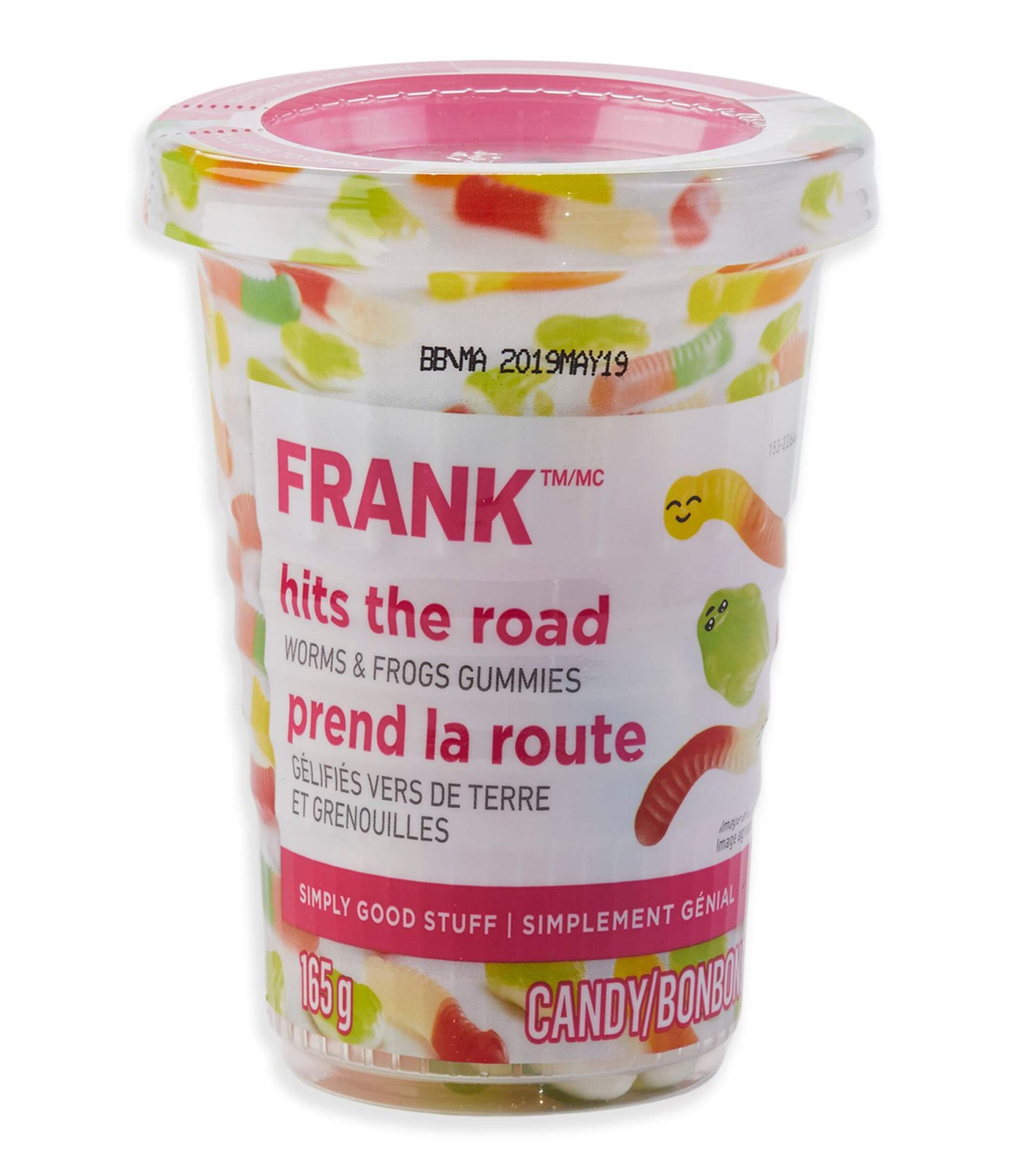 FRANK Gummy Worms and Frogs Candy Cup, 165-g Front_Elevated