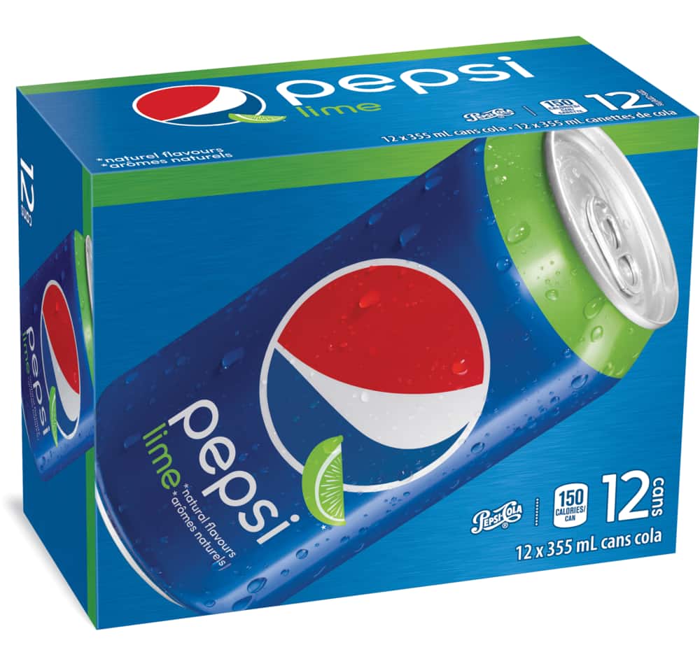 Pepsi Real Lime Soda, 355-mL, 12-pk | Canadian Tire