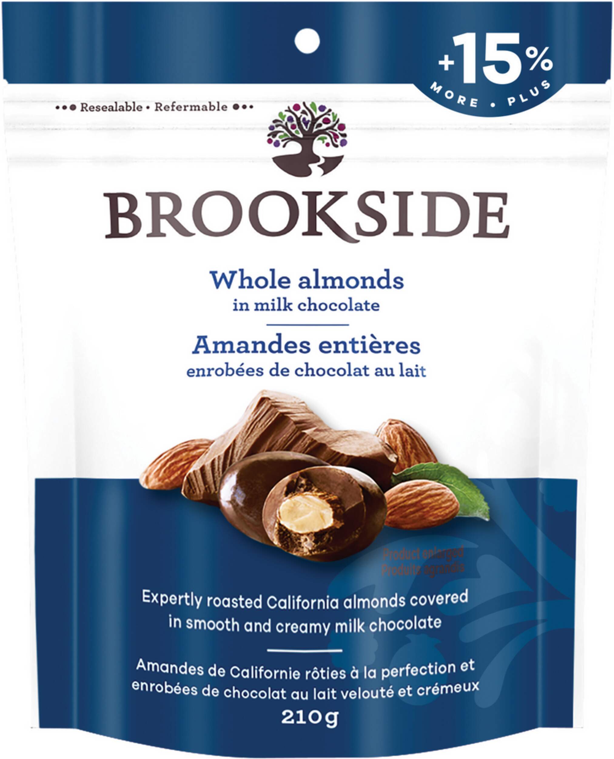 Brookside Milk Chocolate Almonds, 210-g Front_Flat