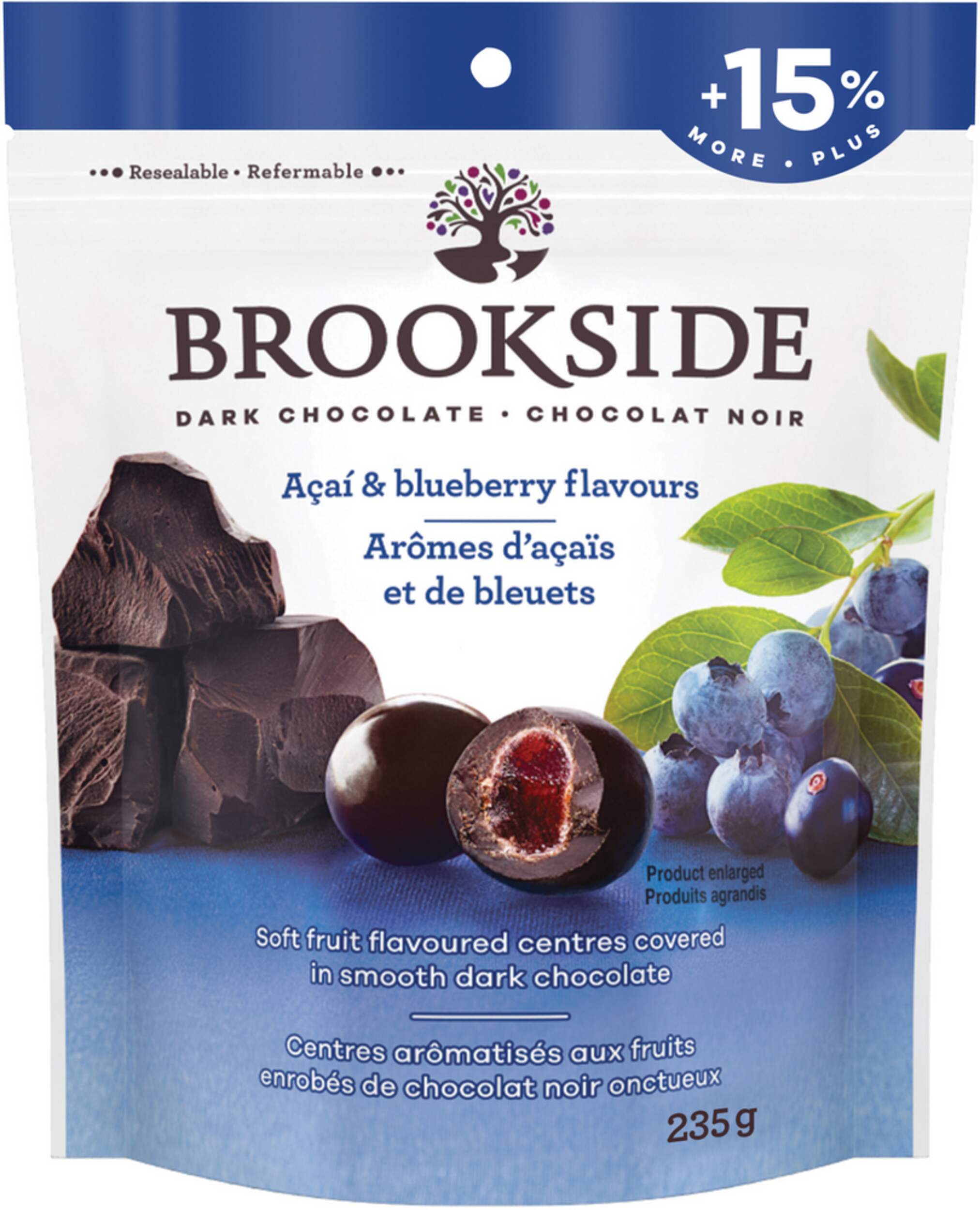 Brookside Dark Chocolate Acai Blueberry, 235-g Front_Flat