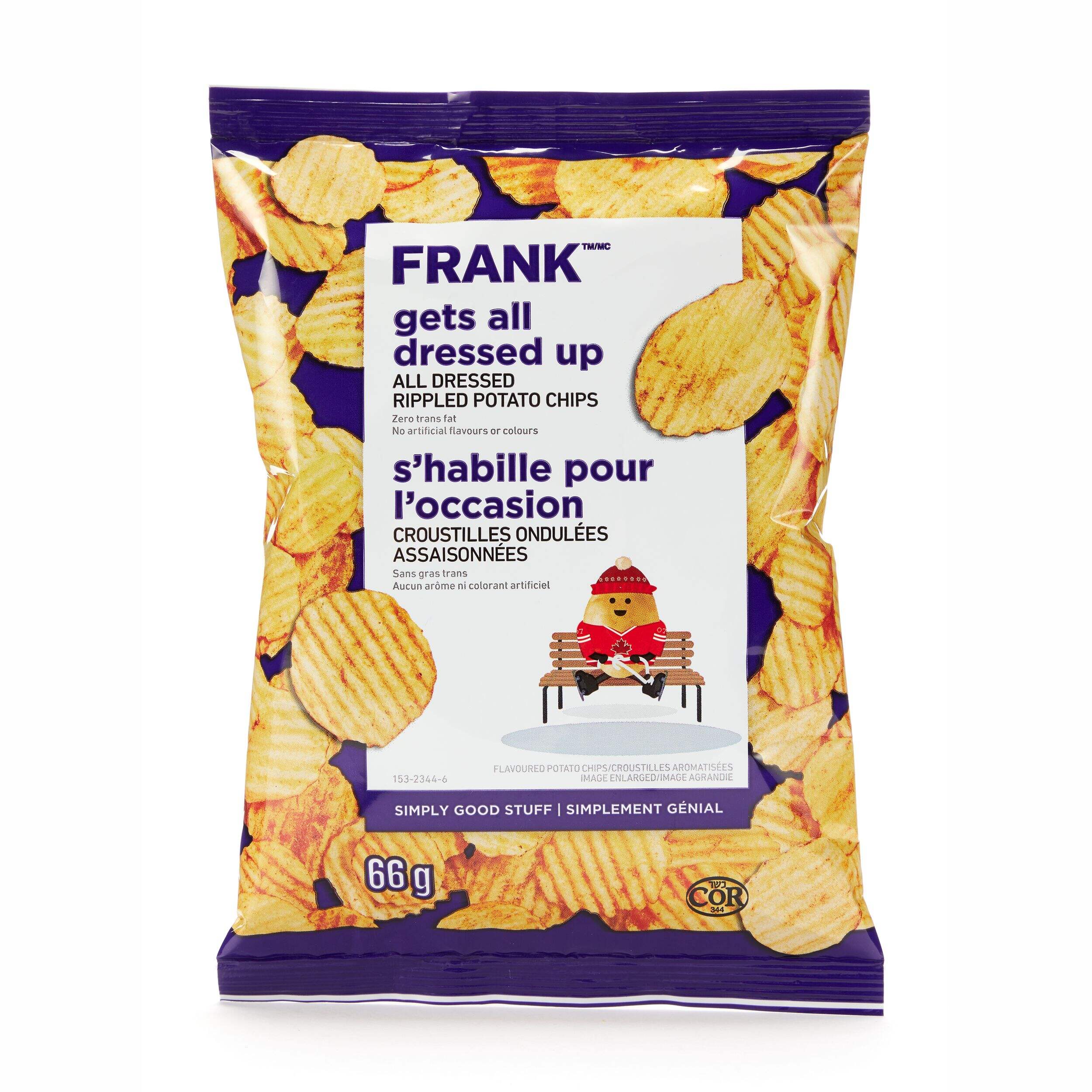 FRANK All Dressed Rippled Potato Chips, 66-g Front_Flat