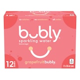 Bubly Grapefruit Sparkling Water, 355-mL, 12-pk Front_Elevated