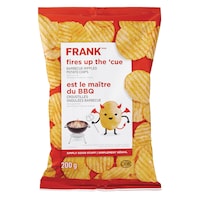 FRANK BBQ Rippled Potato Chips, 200-g Front_Flat