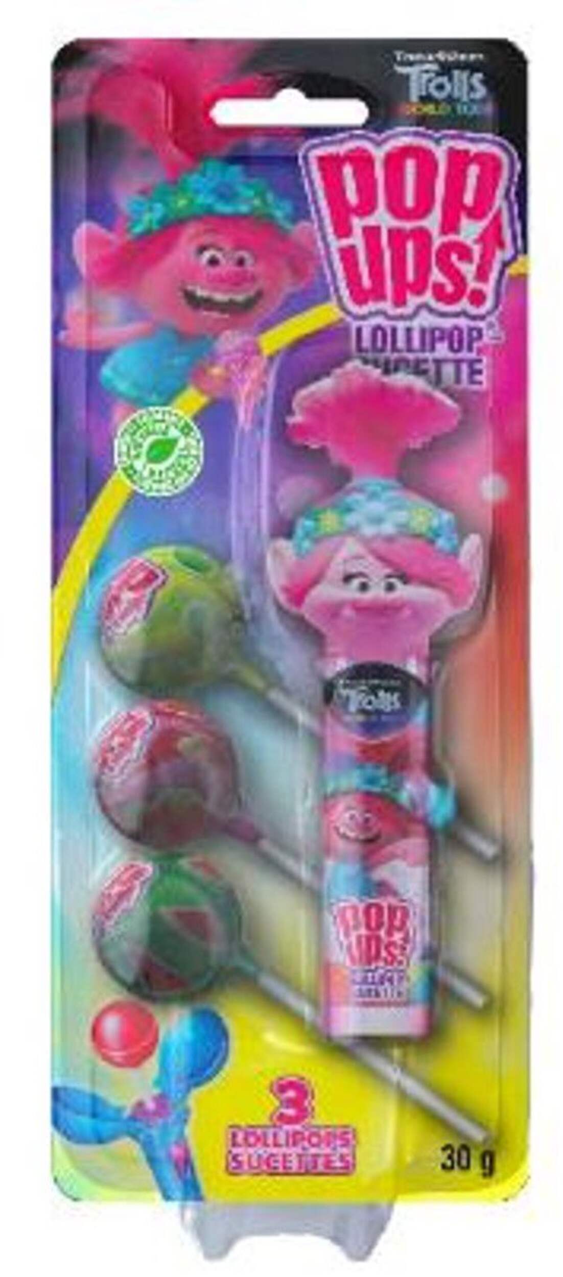 Dreamworks TrollsPop Ups Lollipops, 3-pk Front_Flat