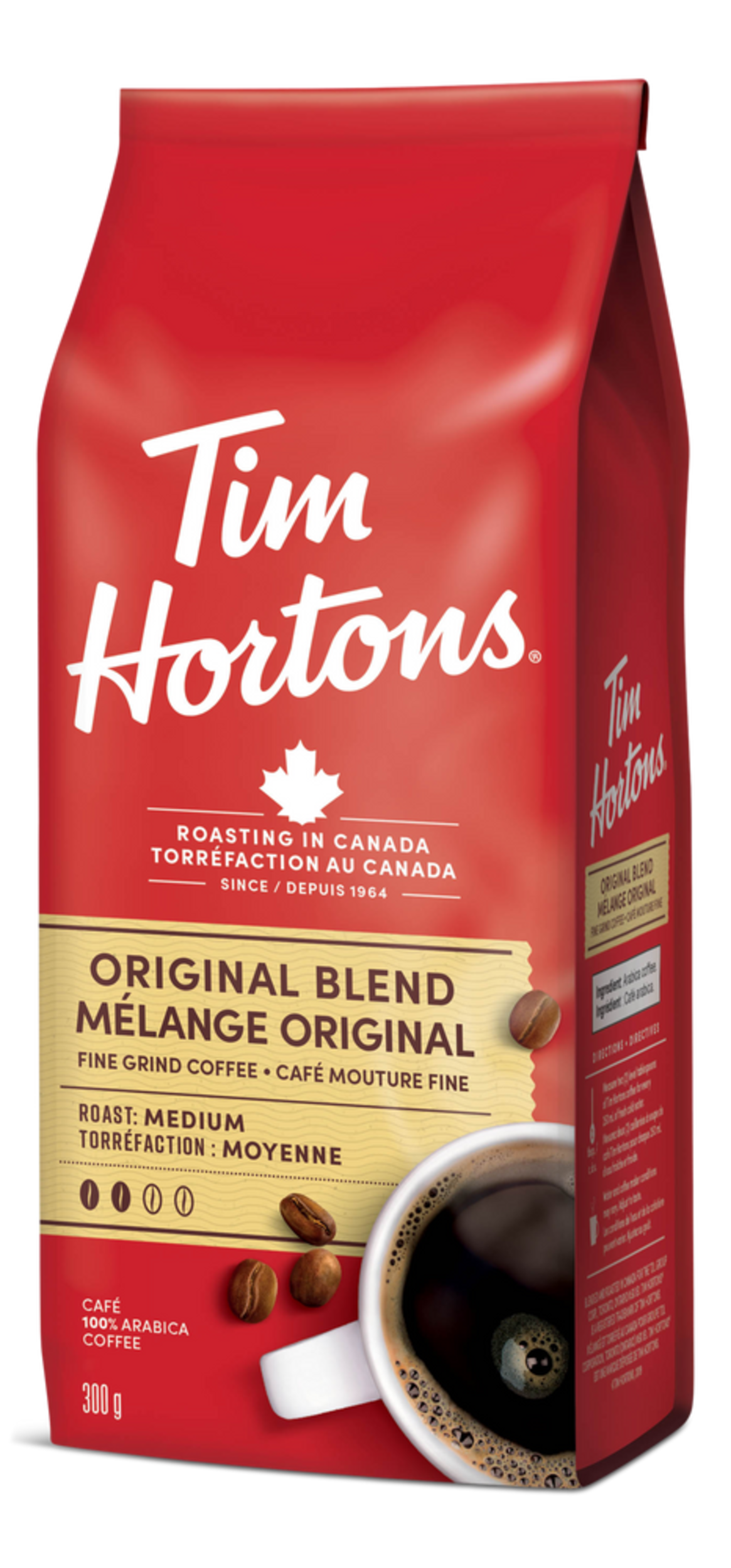 Tim Hortons Original Blend Medium Roast Ground Coffee, 300g Canadian