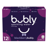 Bubly Blackberry Sparkling Water, 355-mL, 12-pk Front_Elevated