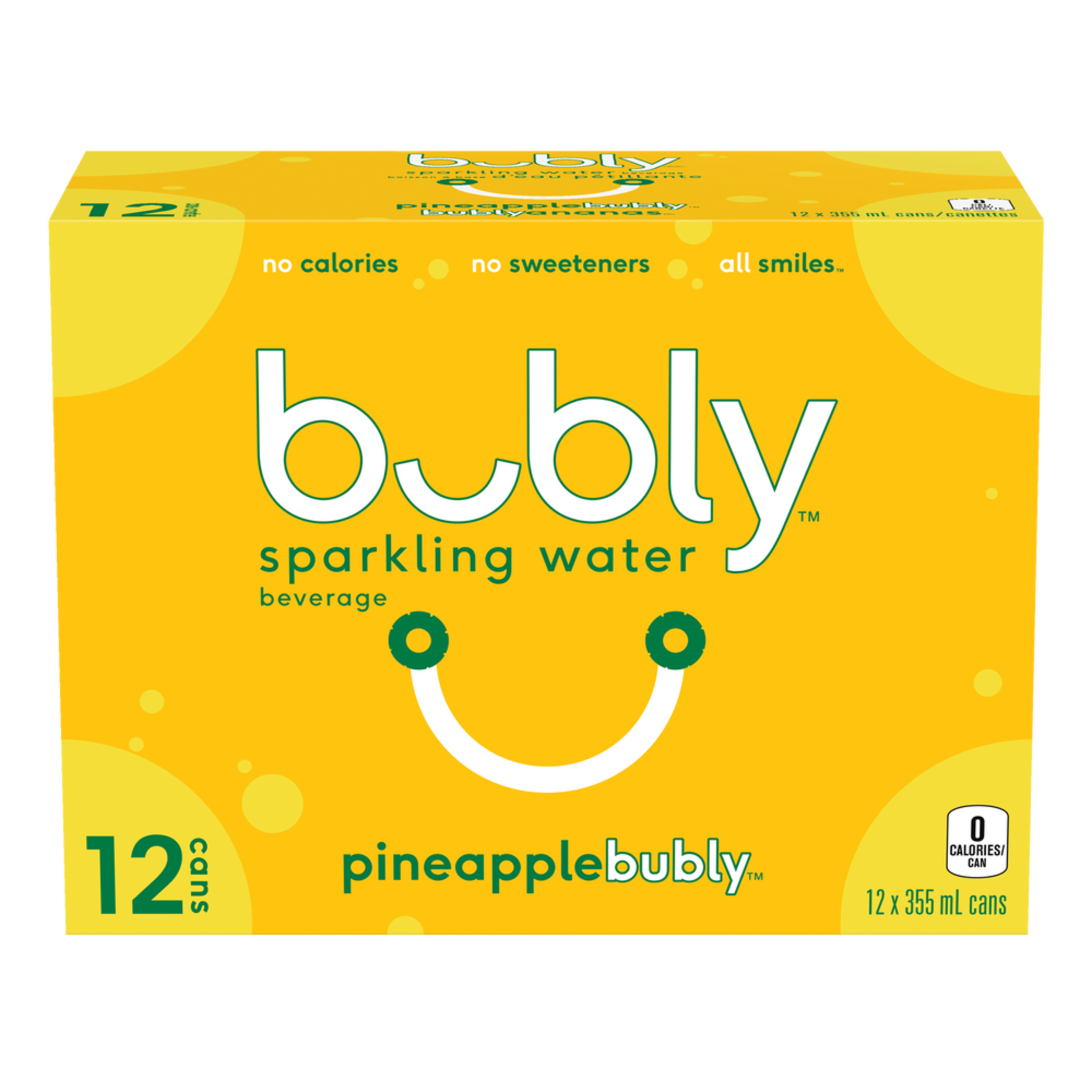 Bubly Pineapple Sparkling Water, 355-mL, 12-pk | Canadian Tire