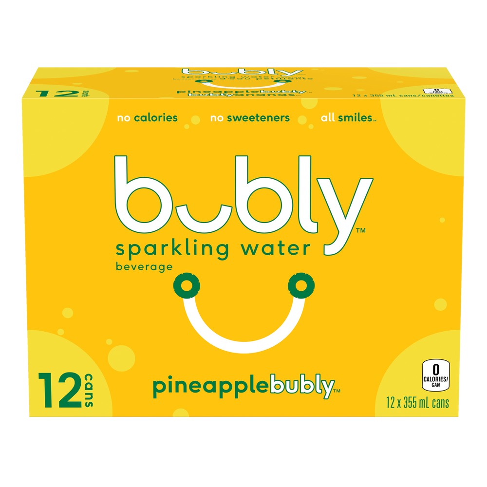 Bubly Pineapple Sparkling Water, 355mL, 12pk Canadian Tire