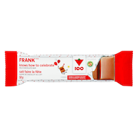 Barre de chocolat au lait FRANK 100e anniversaire Canadian Tire, 50 g Front_Flat