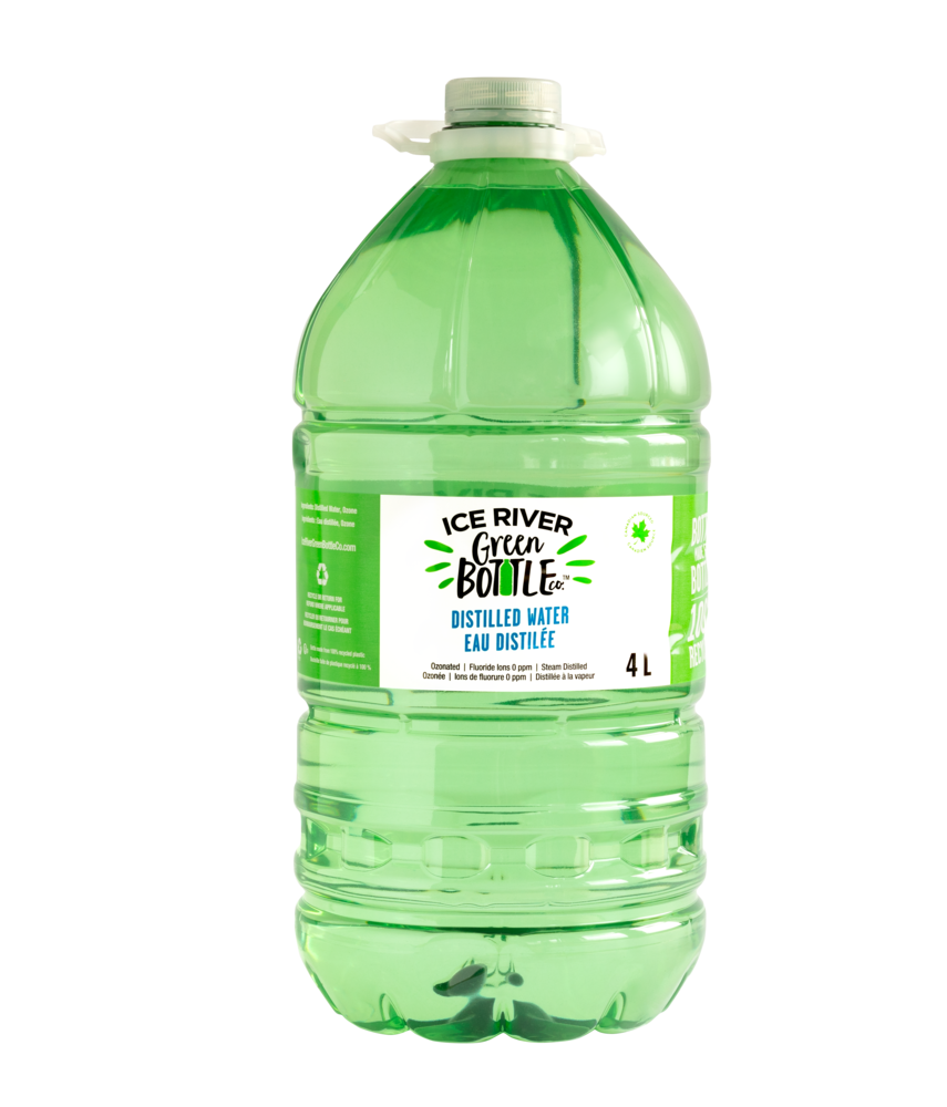 Ice River Green Bottle Distilled Water, 4-L
