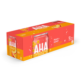 AHA Peach + Honey Sparkling Water, 355-mL, 12-pk Front_Three_Fourths_Angled_Right