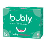 Eau pétillante Bubly, Melon d'eau, 355 mL, paq. 12 Front_Angled_Left