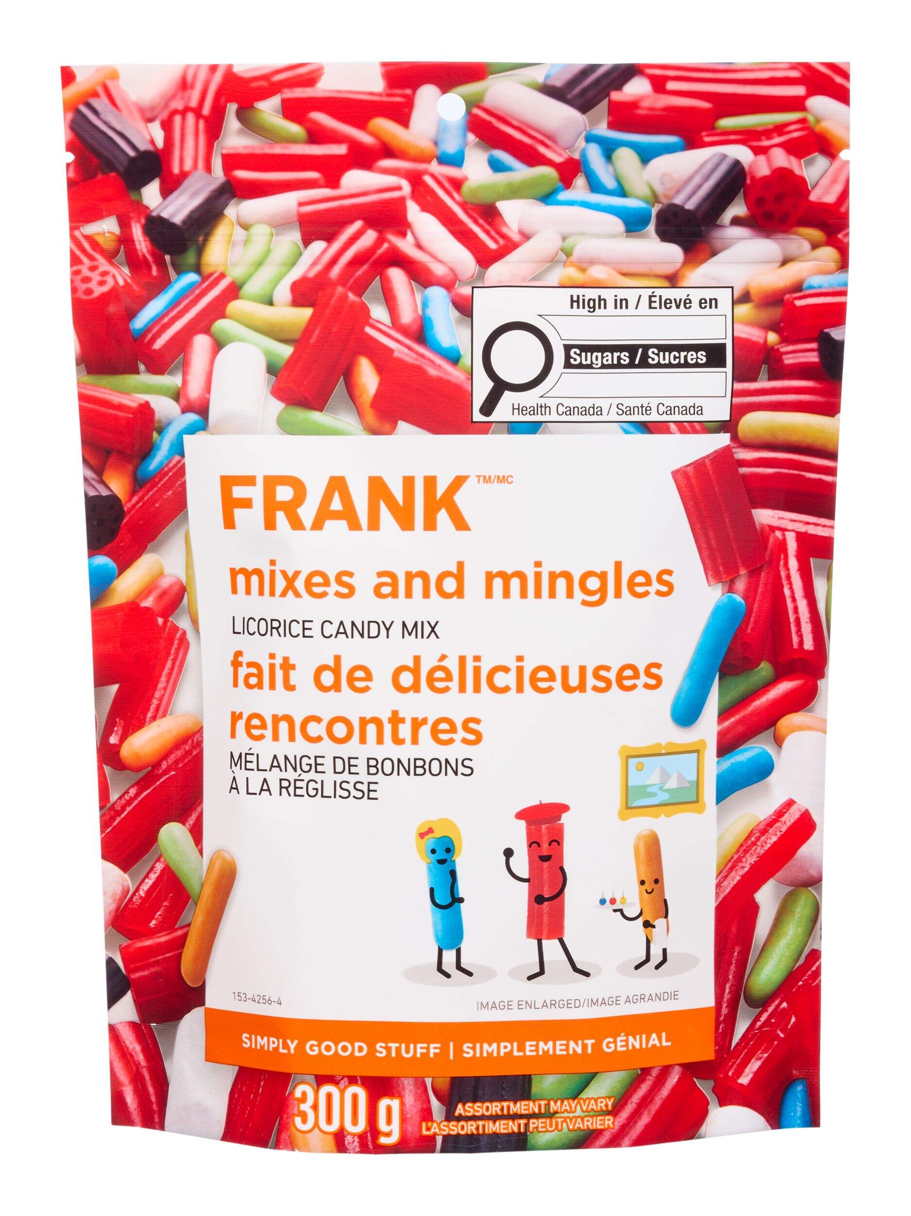 FRANK All Natural Colourful Licorice Bites, Twists, Comfits and Chalks Candy Mix, 300-g Front_Flat