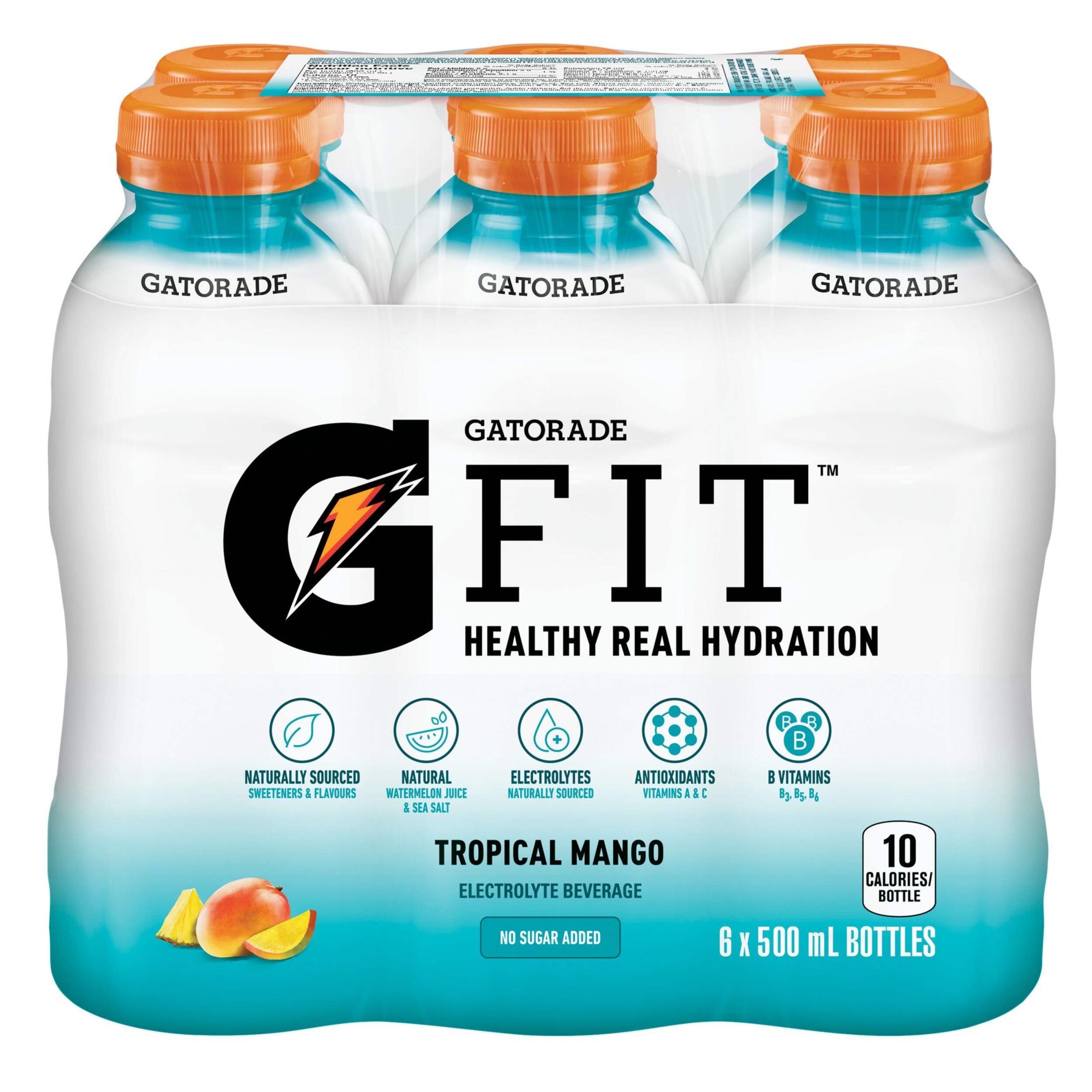 Gatorade G FIT Tropical Mango Sports Drink, 6 x 500-mL Front_Flat