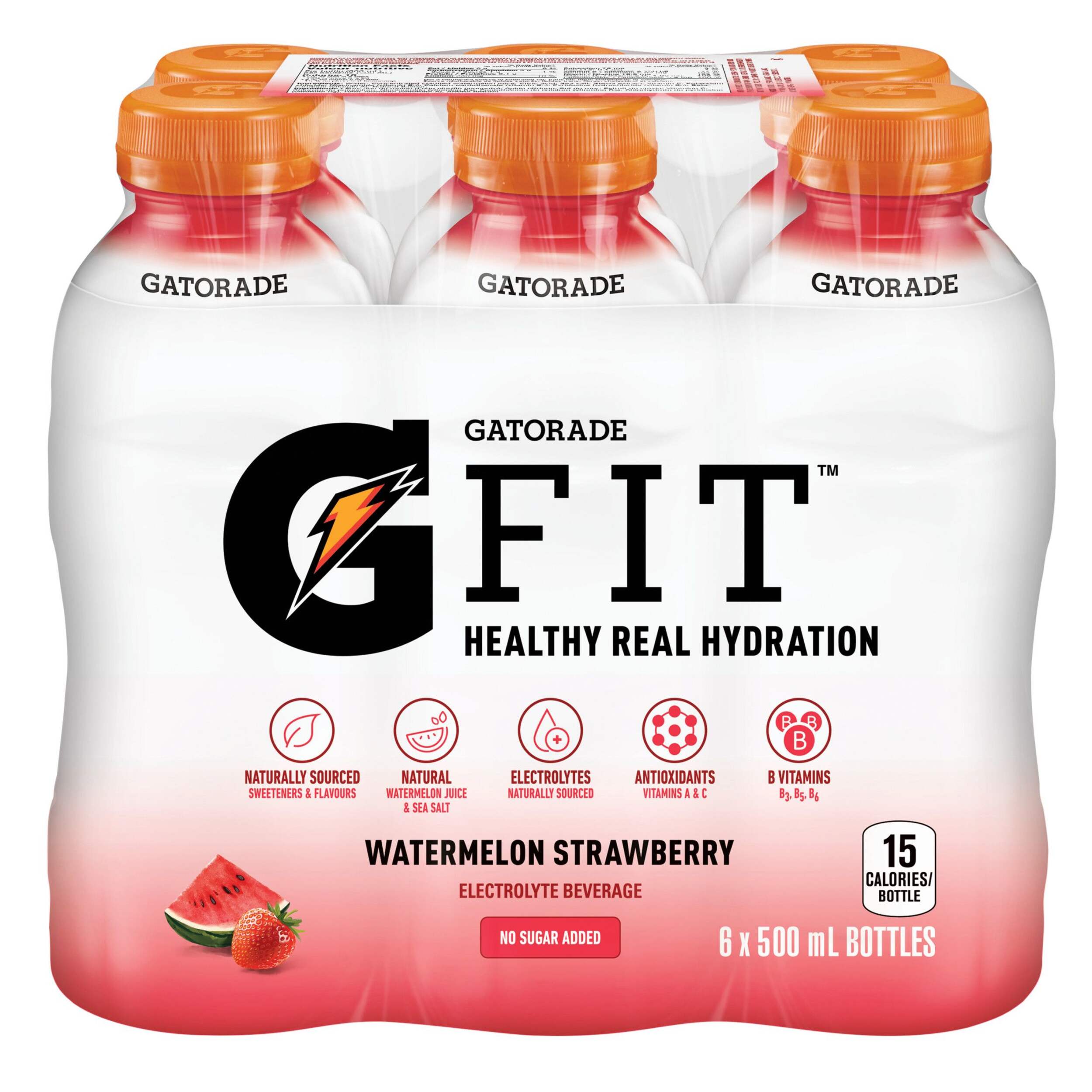 Gatorade G FIT Watermelon Strawberry Sports Drink, 6 x 500-mL Front_Elevated