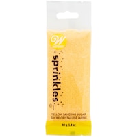 Wilton Edible Decorative Sugar Sprinkles, Yellow, 1.4-oz, for Baking/Cake Decoration Front_Flat