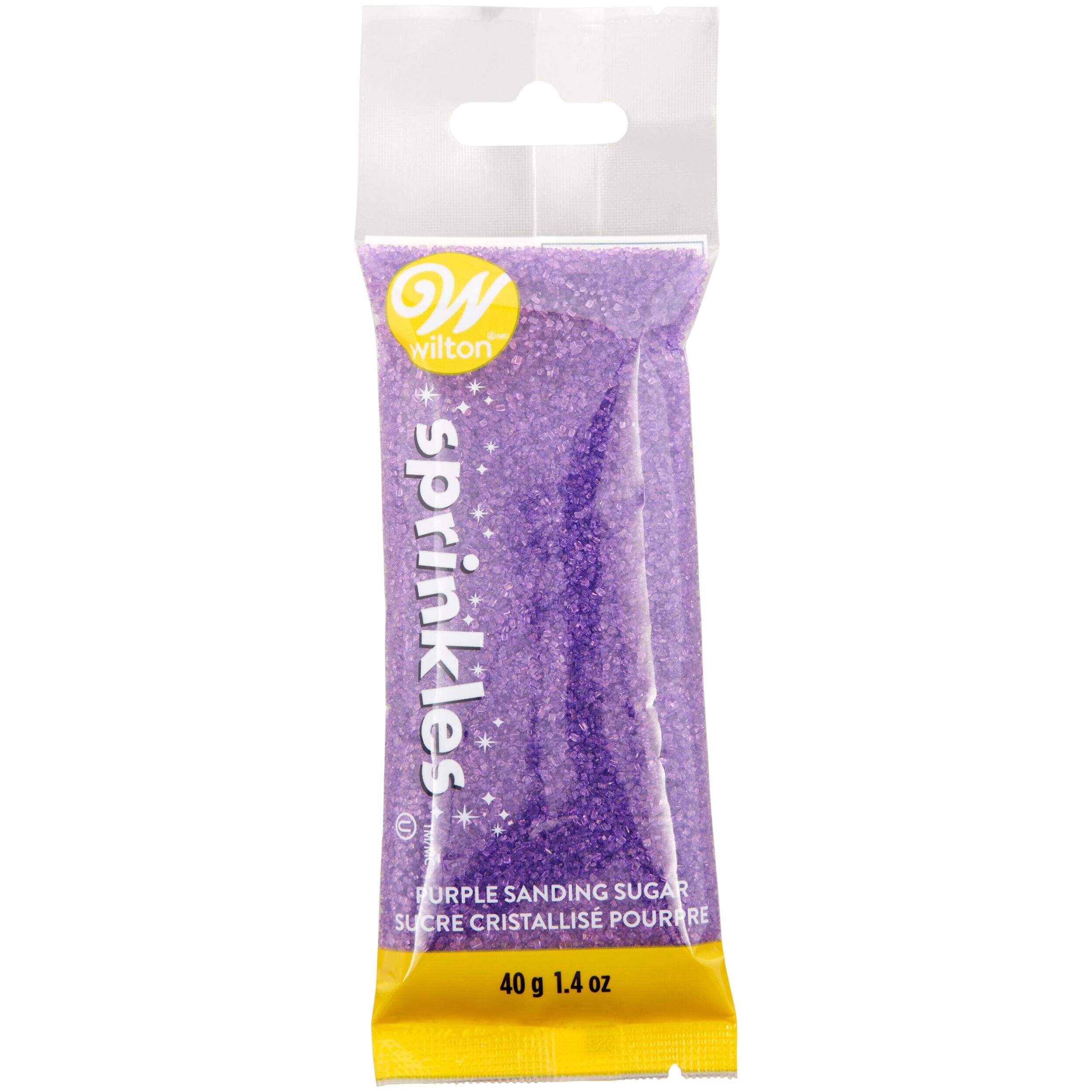 Perles de sucre décoratives comestibles Wilton, mauve, 1,4 oz, pour cuisson/décoration de gâteau Front_Flat