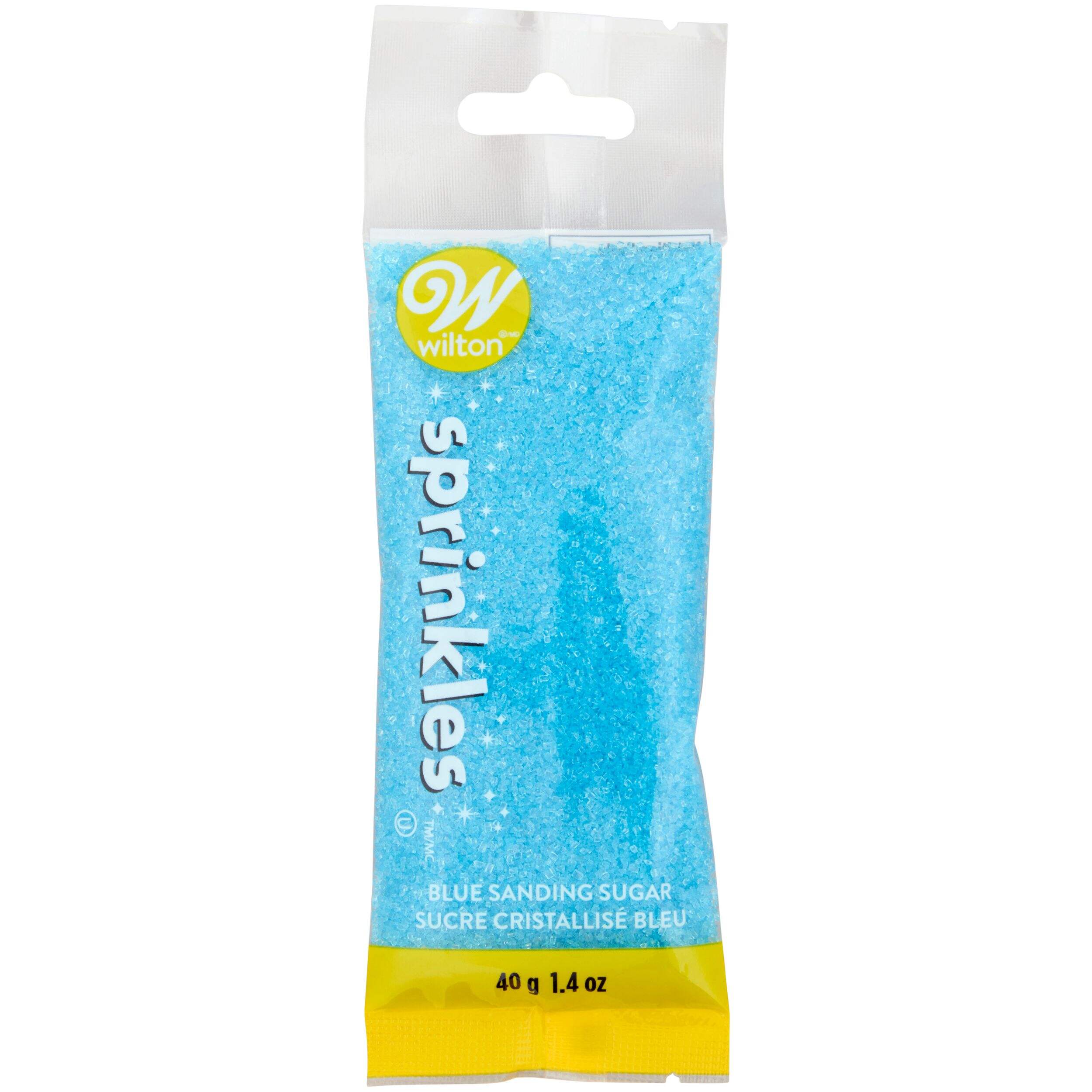 Wilton Edible Sugar Sprinkles, Blue, 1.4-oz, for Baking/Cake Decoration Front_Flat