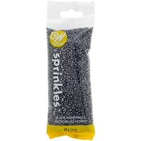 Wilton Nonpareils Edible Decorative Sprinkles, Black, 1.4-oz, for Baking/Cake Decoration Front_Flat