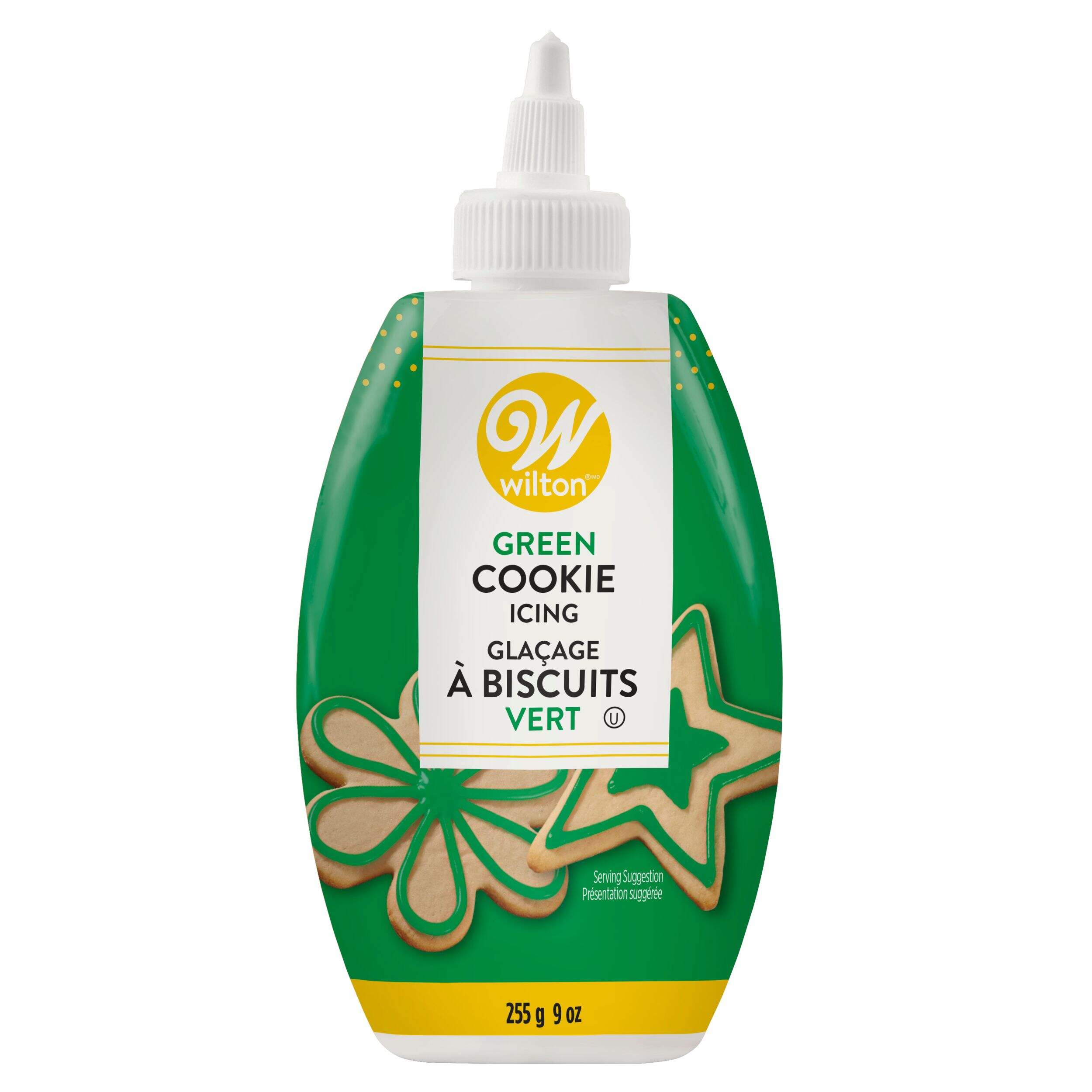 Wilton Edible Cookie Decorating Icing, Green, 9-oz, for Baking/Cake Decoration Front_Flat