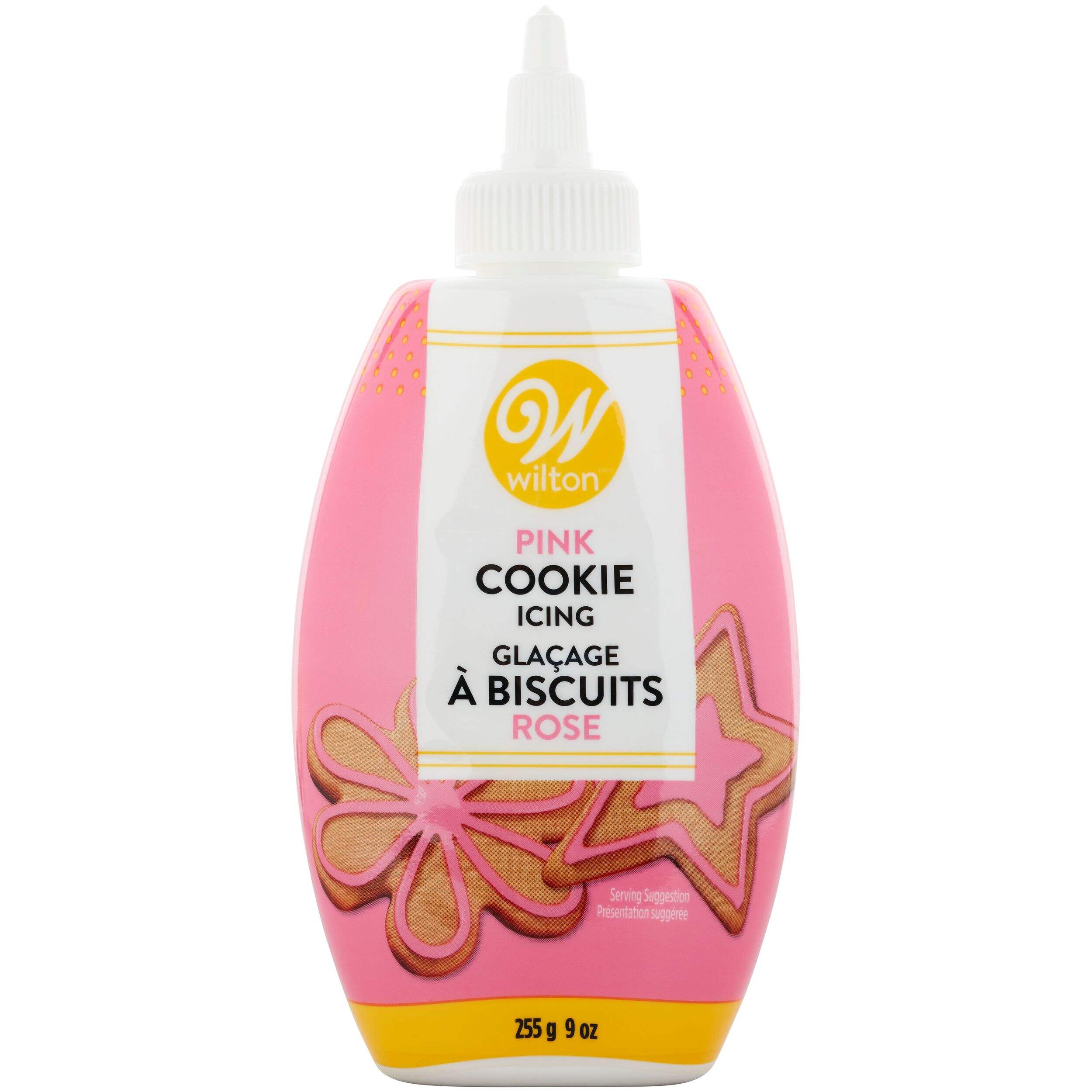 Wilton Edible Cookie Decorating Icing, Pink, 9-oz, for Baking/Cake Decoration Front_Flat