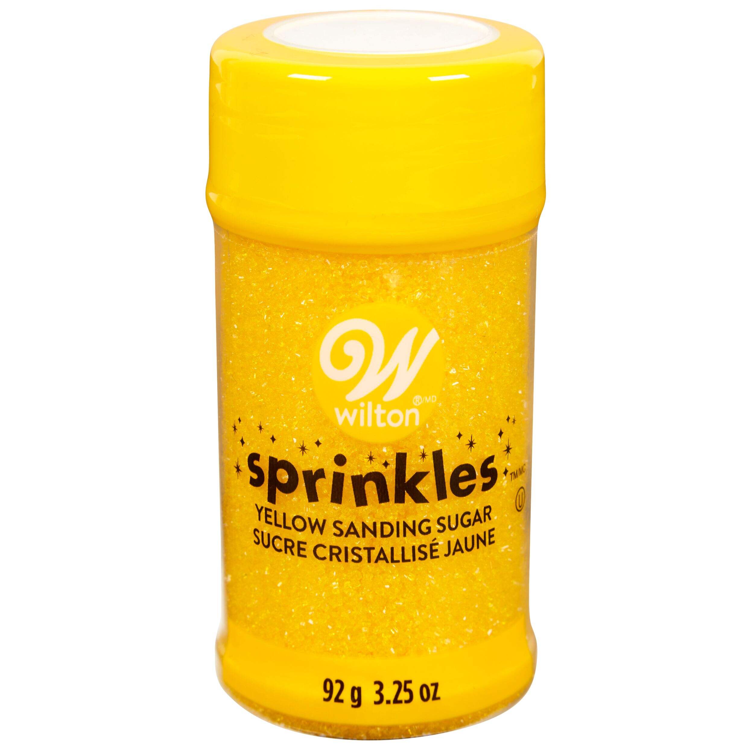 Wilton Edible Decorative Sugar Sprinkles, Yellow, 3.25-oz, for Baking/Cake Decoration Front_Elevated
