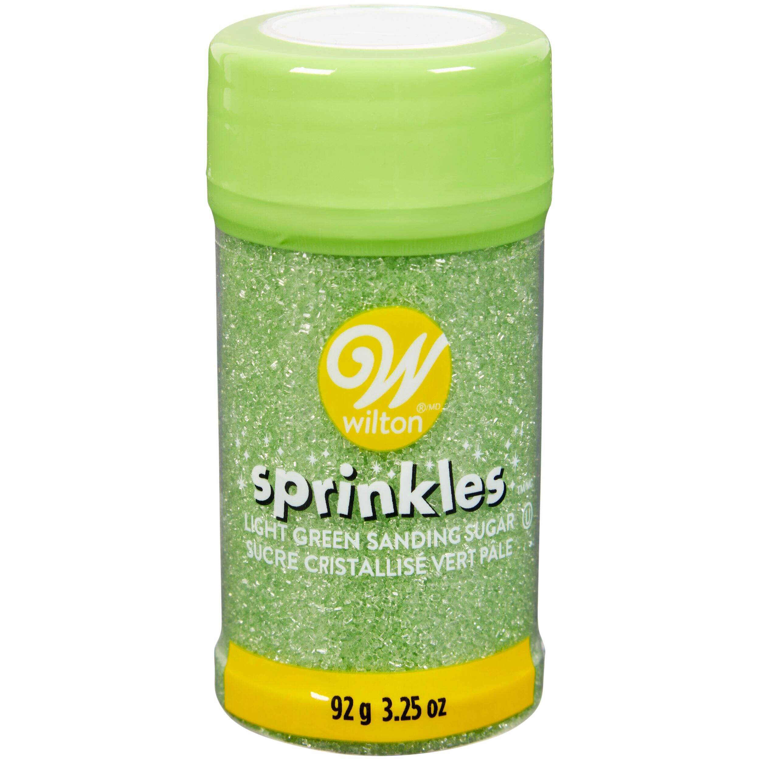 Wilton Edible Decorative Sugar Sprinkles, Green, 3.25-oz, for Baking/Cake Decoration Front_Elevated