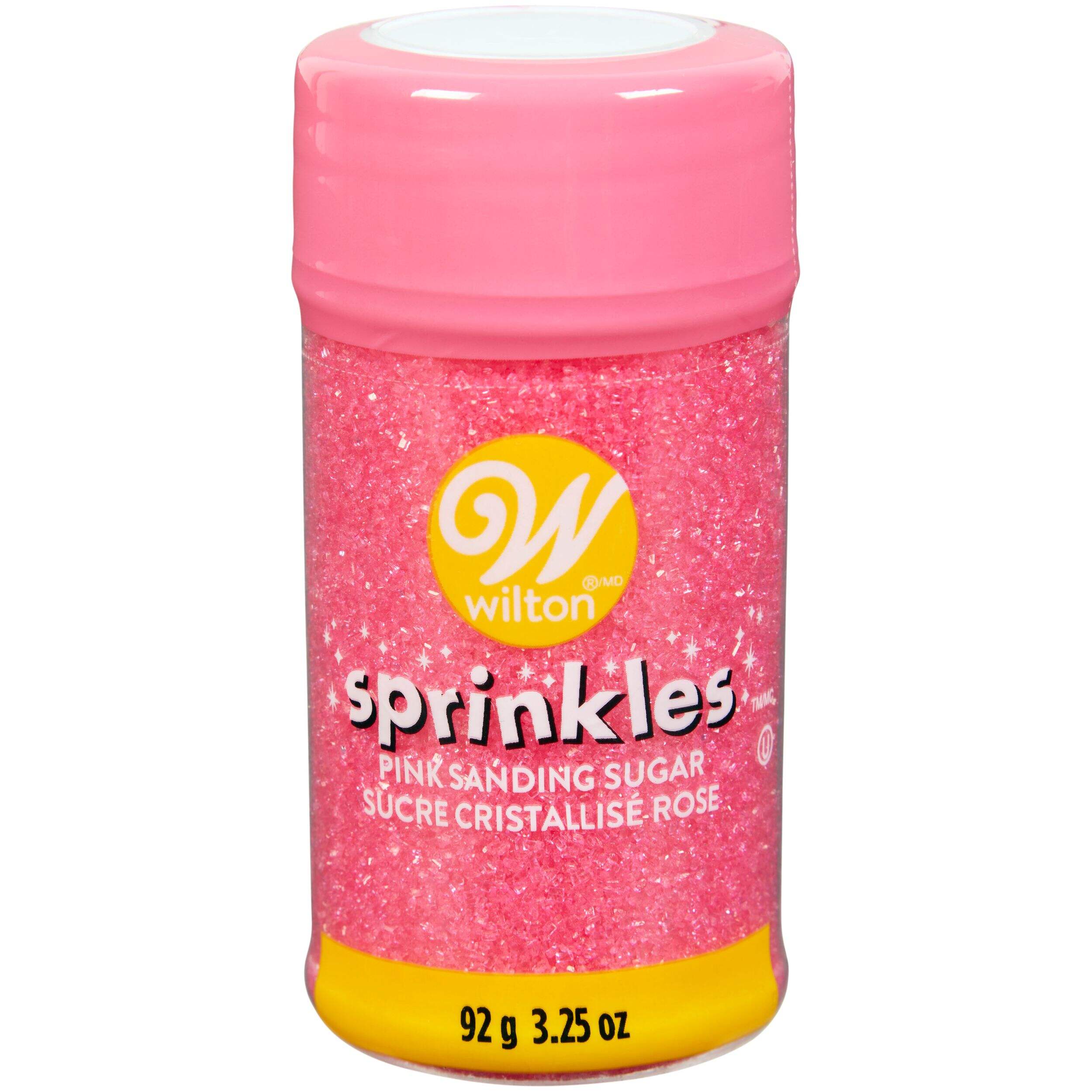 Wilton Edible Decorative Sugar Sprinkles, Pink, 3.25-oz, for Baking/Cake Decoration Front_Elevated