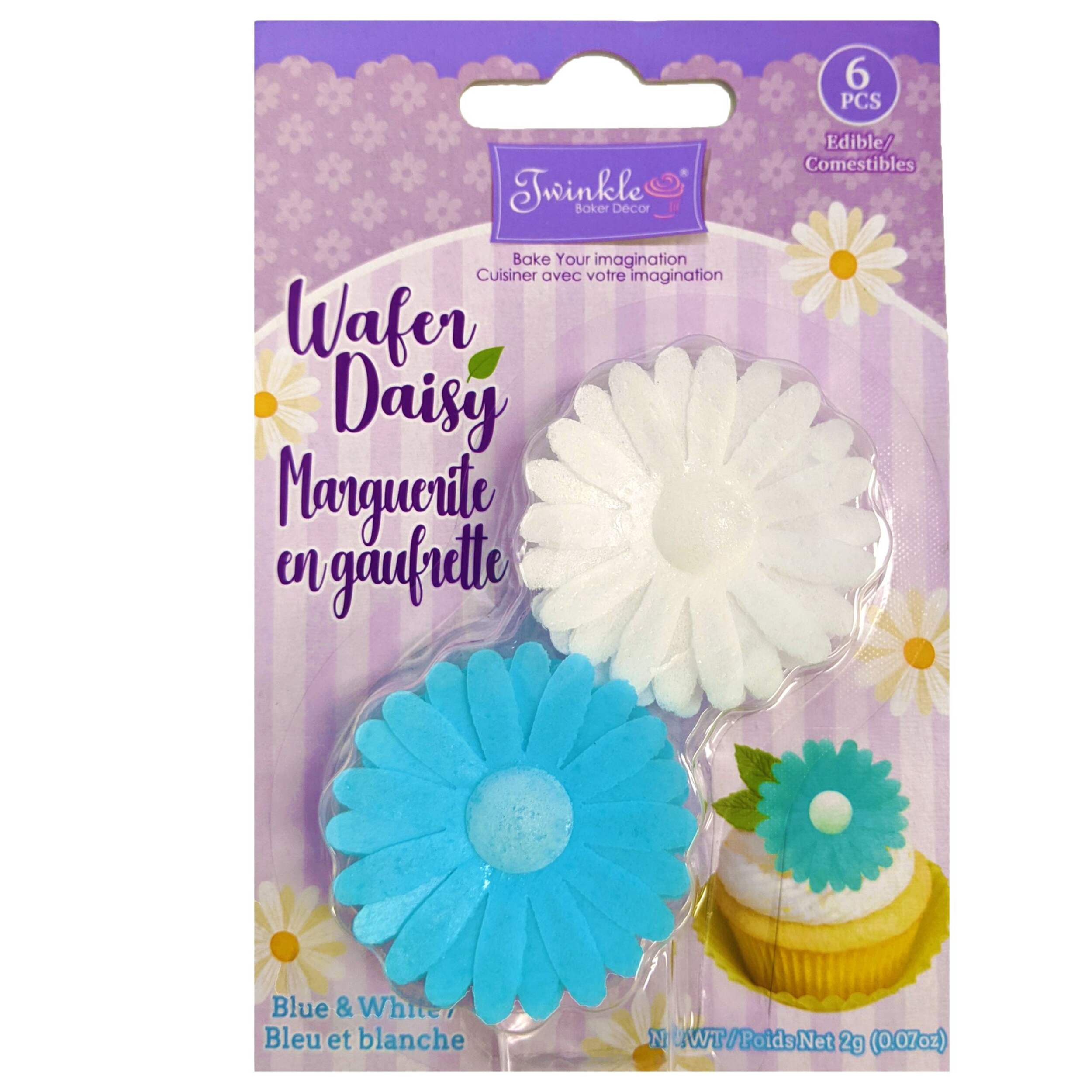 Marguerite comestible double, bleu Front_Flat