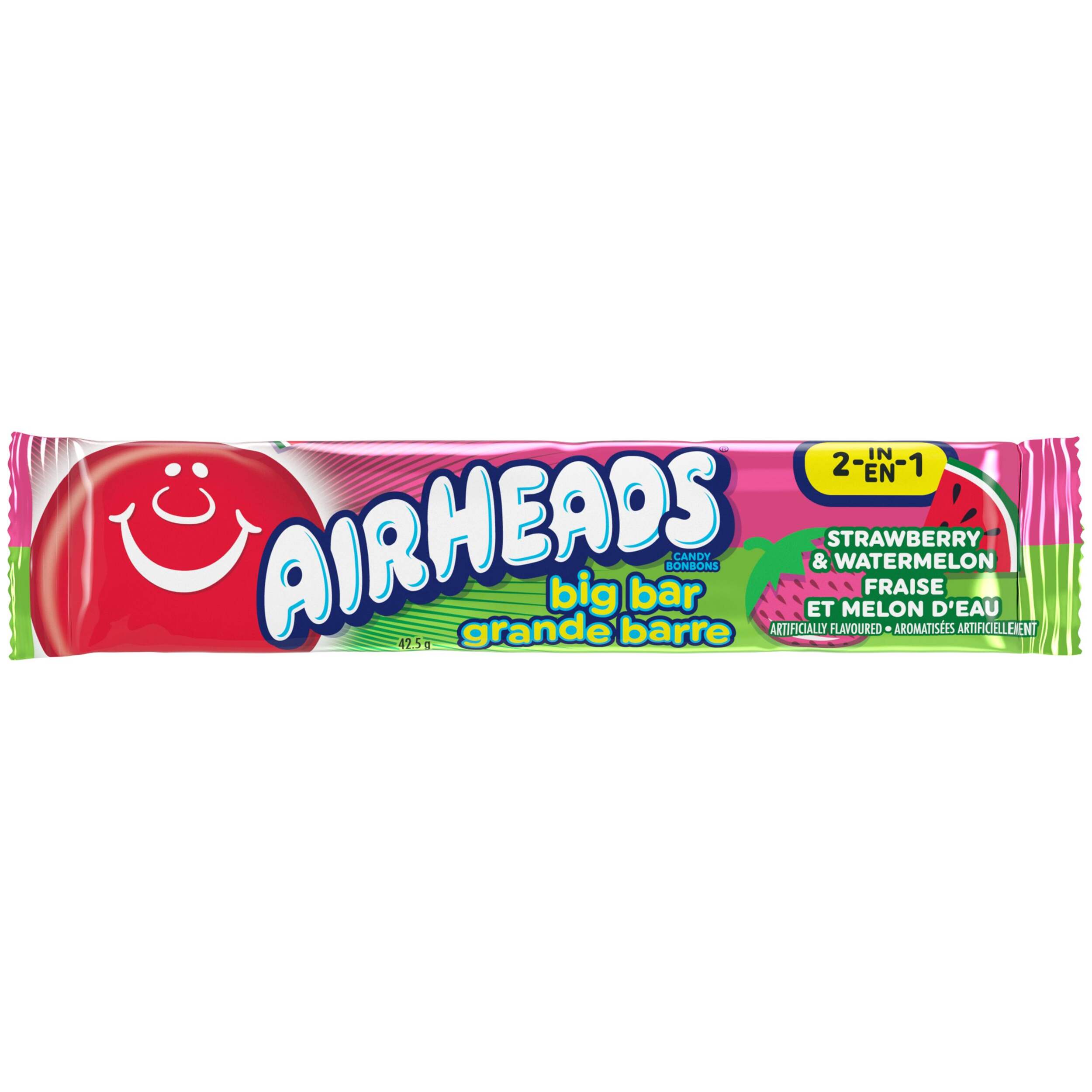 Airheads 2-in-1 Bar, Strawberry/Watermelon Front_Flat