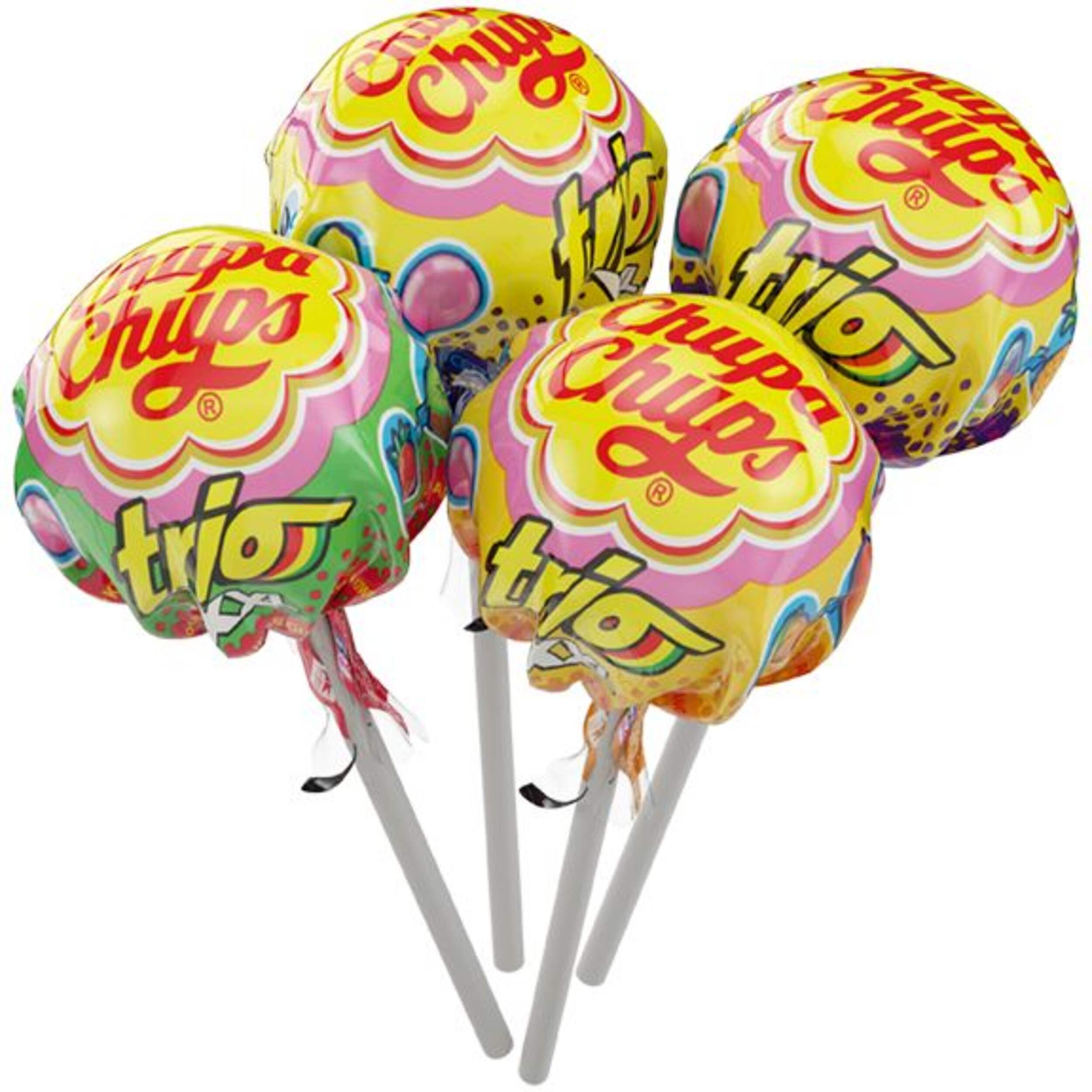 Chupa Chups XXL Trio Lollipops, Assorted Flavours, Multi-Coloured, 31.5-g Hard Candy, for Birthday/Party Favour Front_Elevated