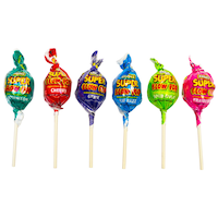 Super Blow Lollipop, Assorted Fruits, Multi-Coloured, Hard Candy, for Birthday/Party Favour Front_Flat