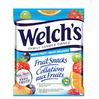 Welch's Mixed Fruit Snack, Assorted Fruits, Multi-Coloured, 22-g, Chewy Candy, for Birthday/Party Favour Front_Flat