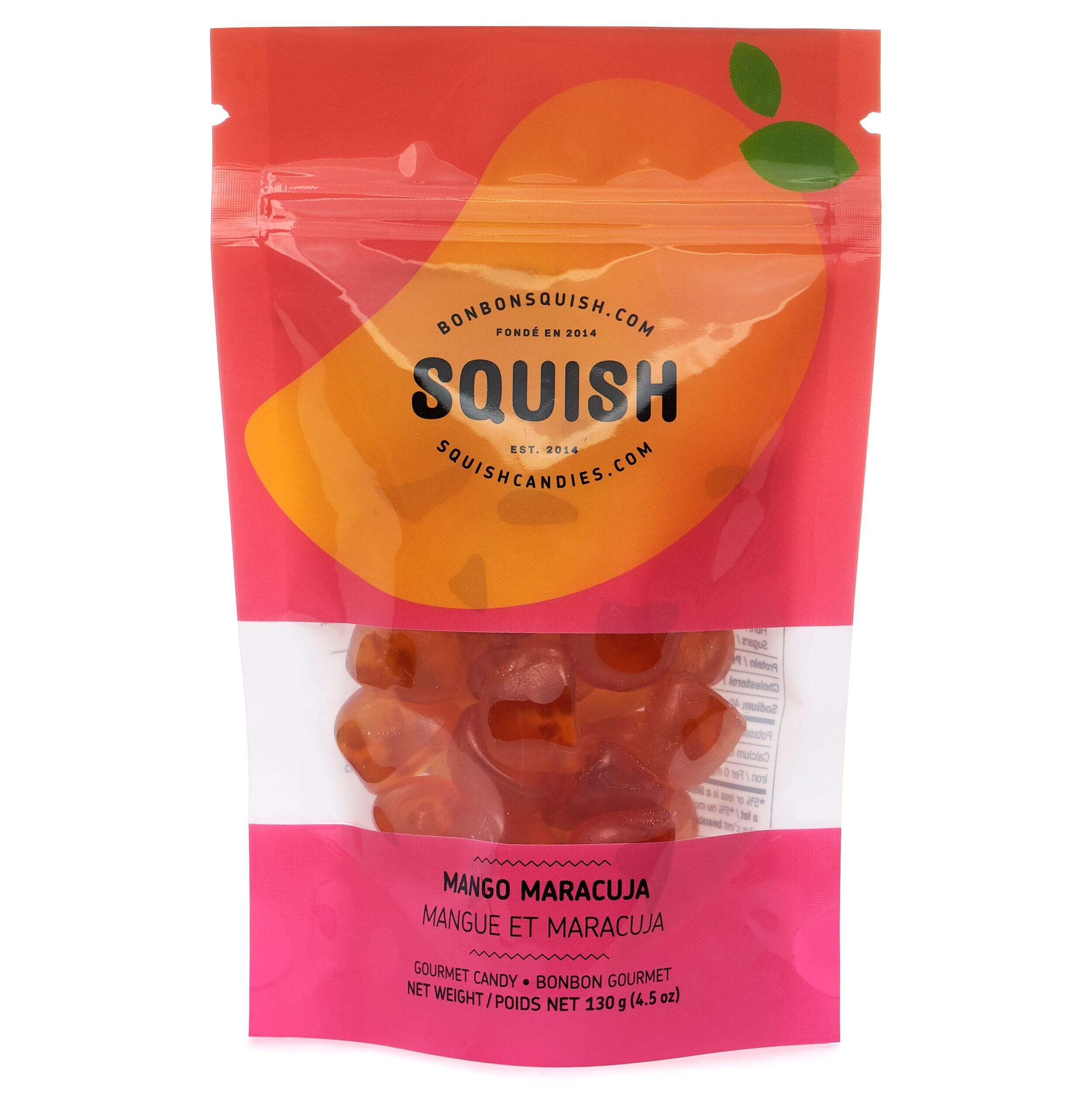 Gummies, Mango/Passionfruit, Yellow, 130-g, Chewy Candy, for Birthday/Party Favour Front_Flat