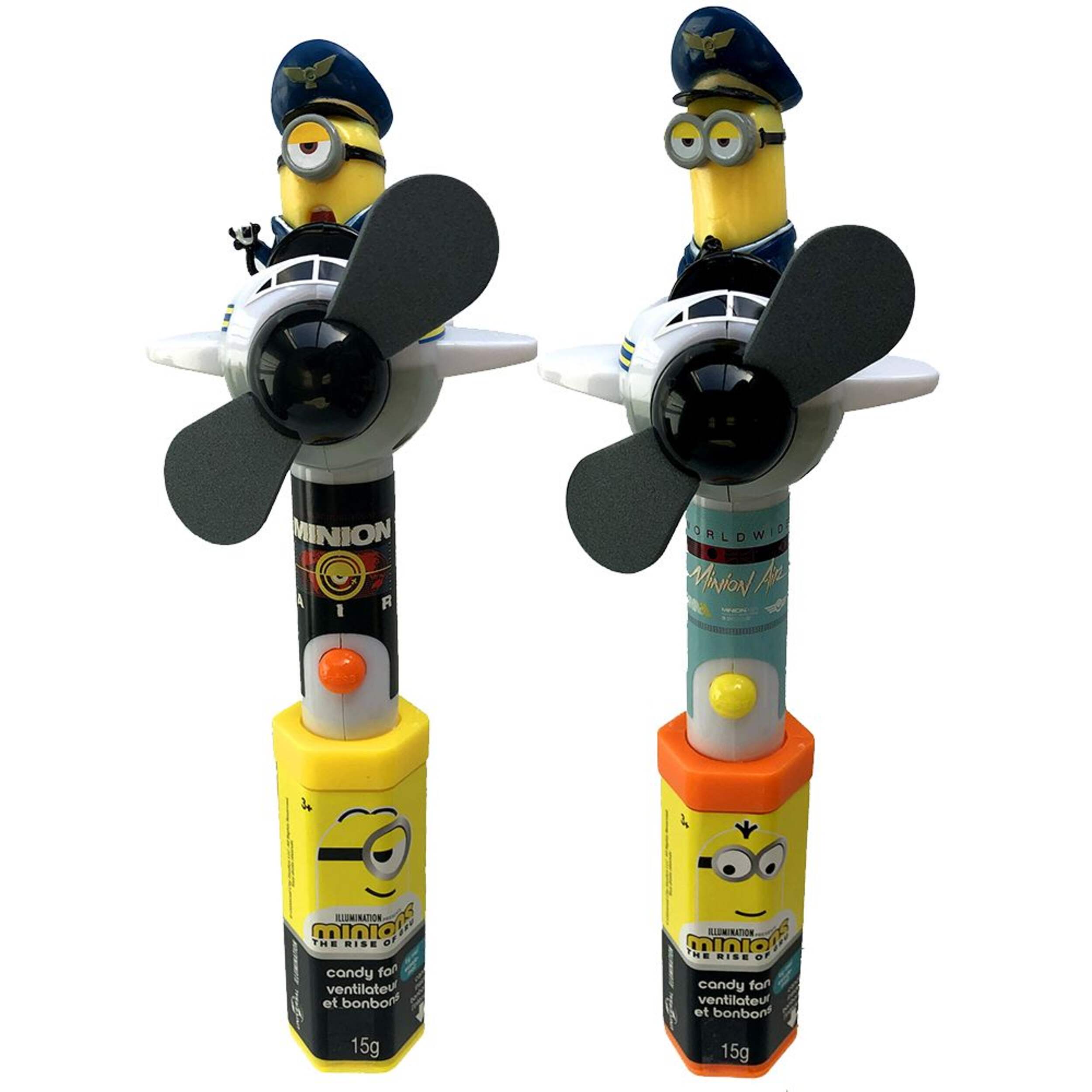 Despicable Me Minions Kevin Candy Fan, Assorted Fruits, Black/Yellow, 15-g, Hard Candy, for Birthday/Party Favour Front_Elevated