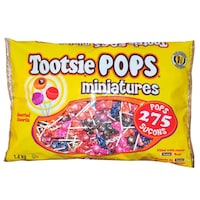 Mini sucettes Tootsie Pops, choix de saveurs, bonbon dur, multicolore, paq. 275, pour fête d'anniversaire/cadeau-surprise/Halloween