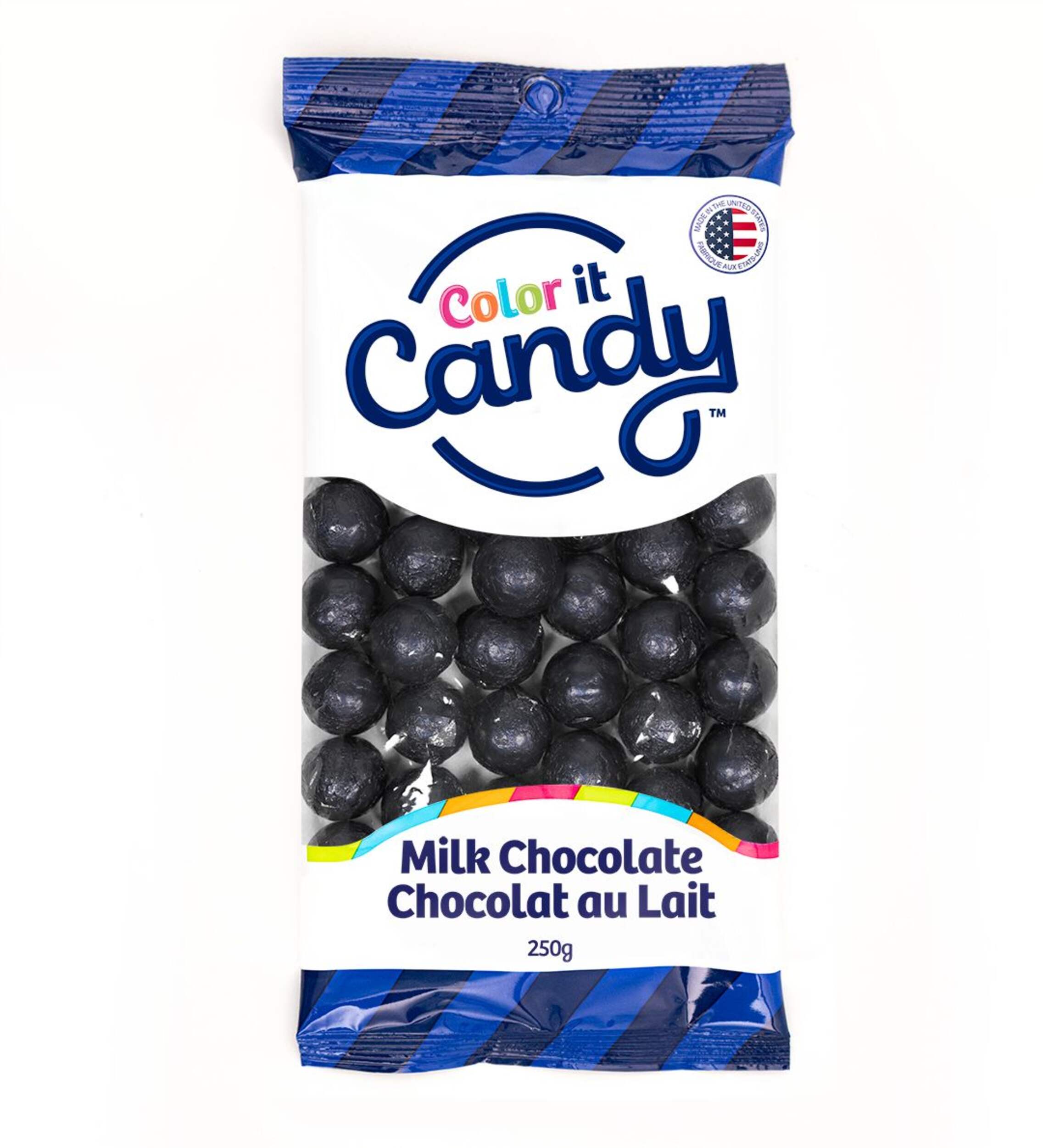 Colour It Candy Foil Chocolate Balls, Milk Chocolate, Black, 250-g, for Birthday/Party Favour Front_Flat