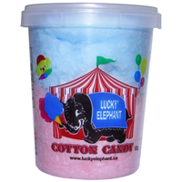 Lucky Elephant Cotton Candy Floss, Cherry & Blue Raspberry, Pink/Blue, 60-g, for Birthday/Party Favour Cotton Candy