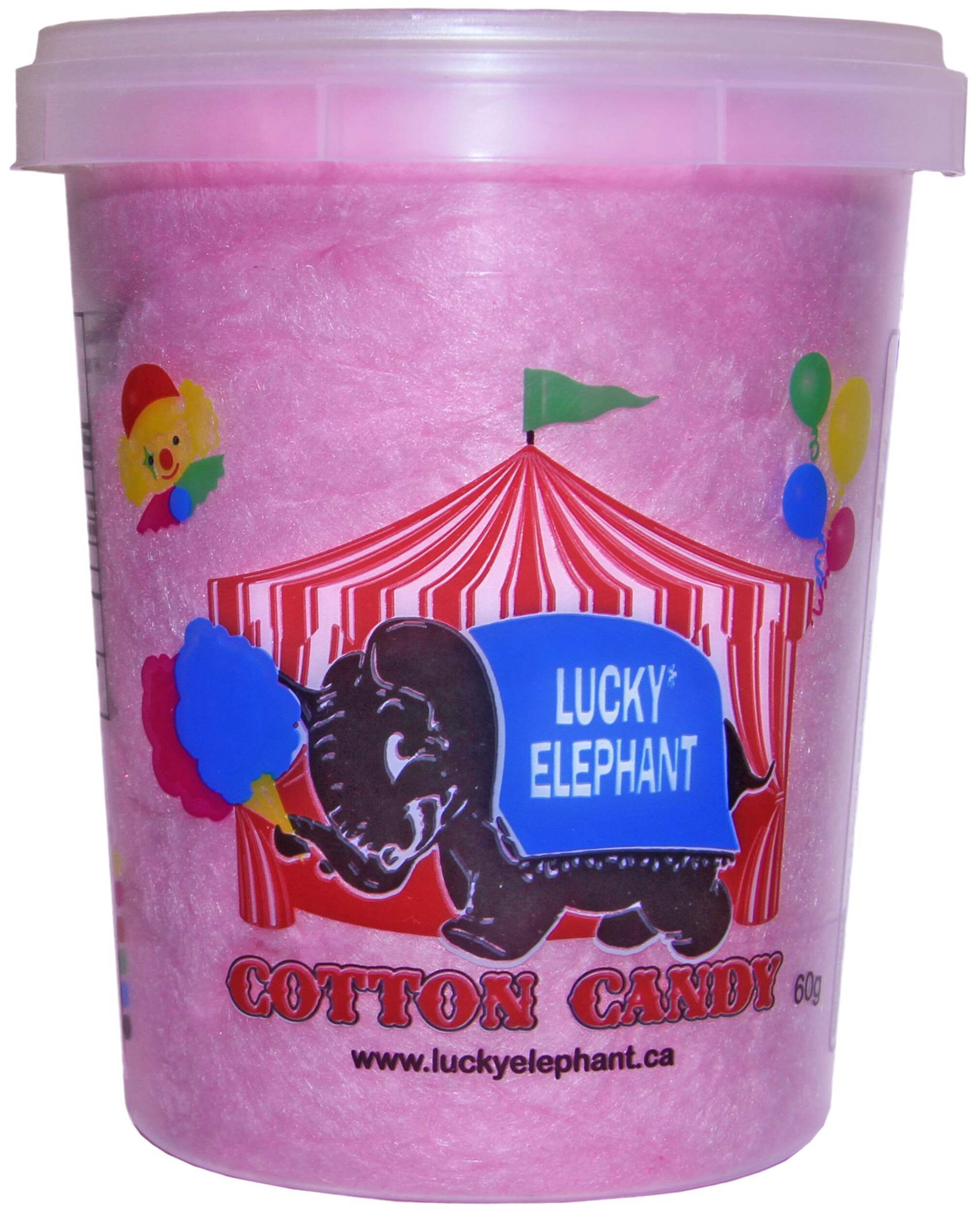 Lucky Elephant Watermelon Cotton Candy Floss, Red, 60-g, for Birthday/Party Favour Front_Flat