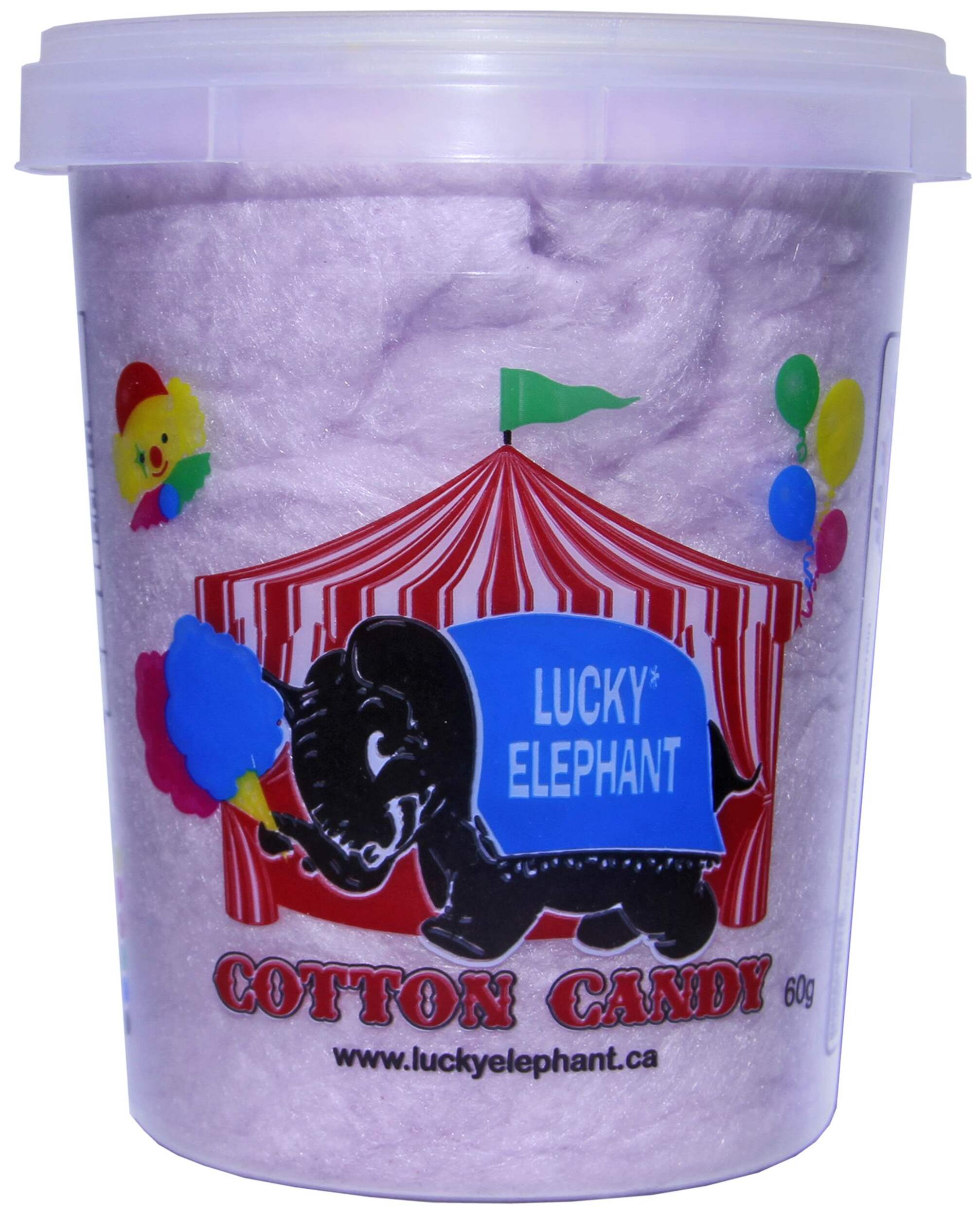 Lucky Elephant Grape Cotton Candy Floss, Purple, 60-g, for Birthday/Party Favour Front_Flat
