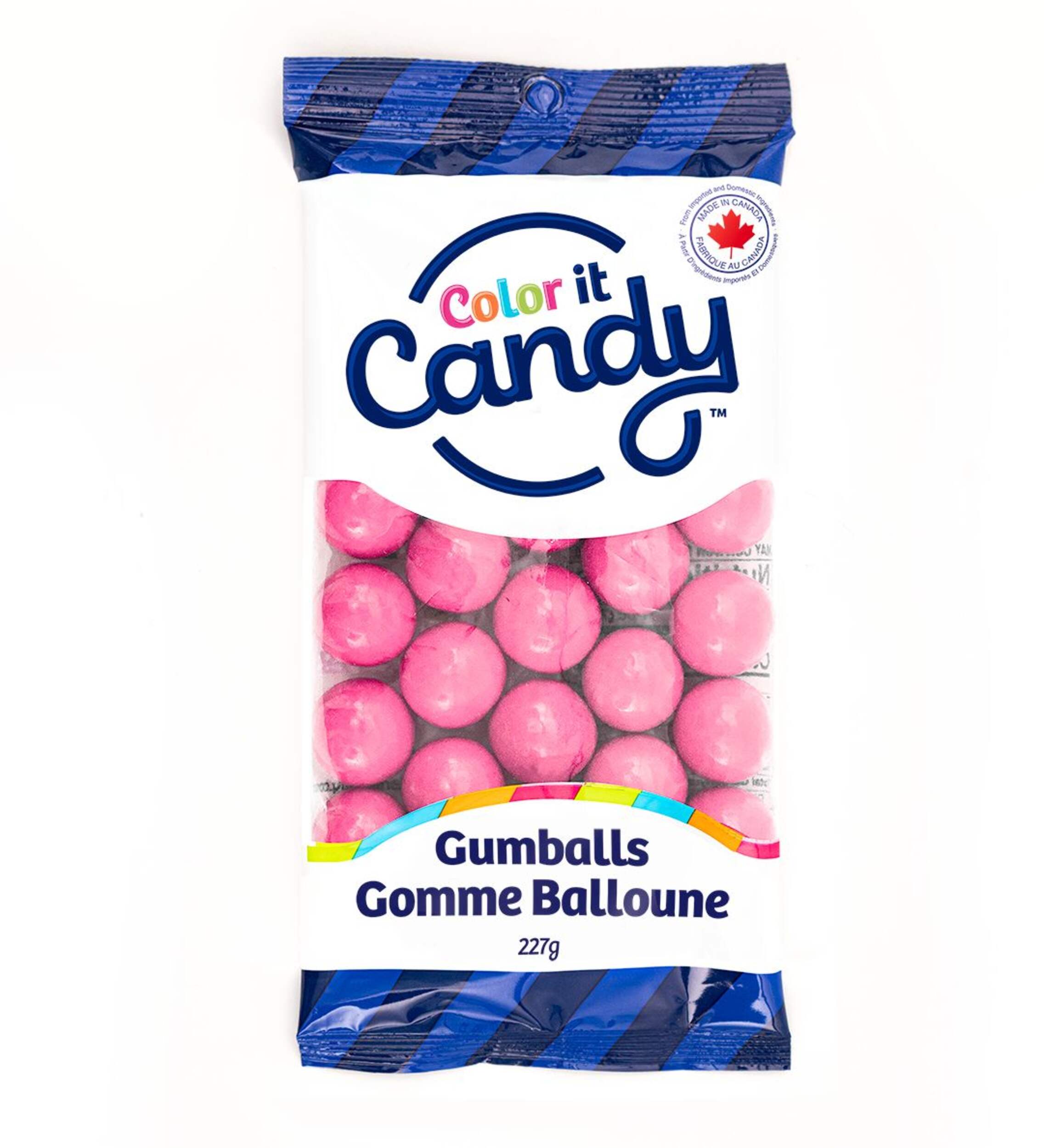 Colour It Candy Gumball, Bubble Gum, Pink, 227-g, for Gender Reveal/Birthday/Party Favour Front_Flat