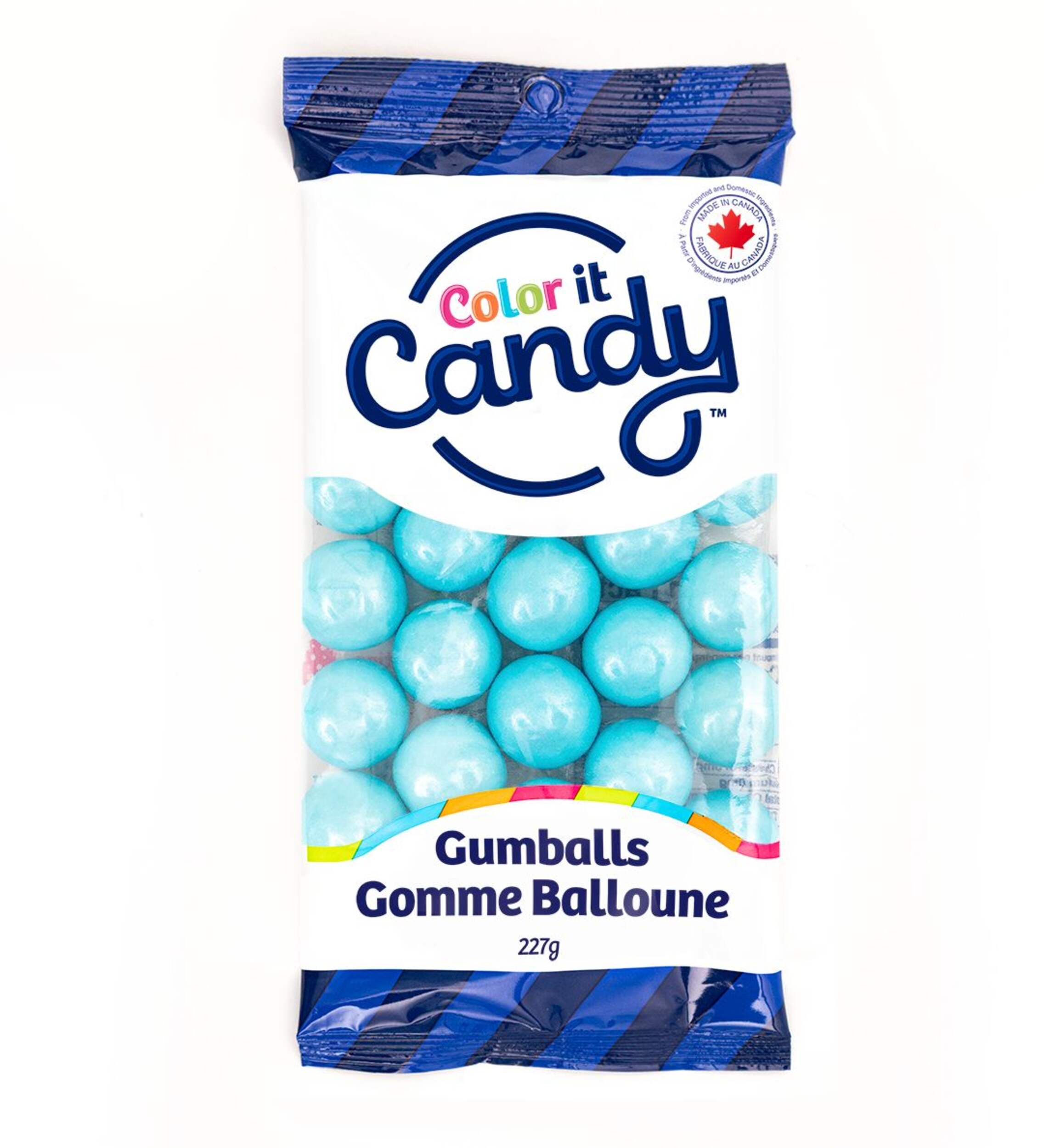 Colour It Candy Gumball, Bubble Gum, Blue, 227-g, for Gender Reveal/Birthday/Party Favour Front_Flat