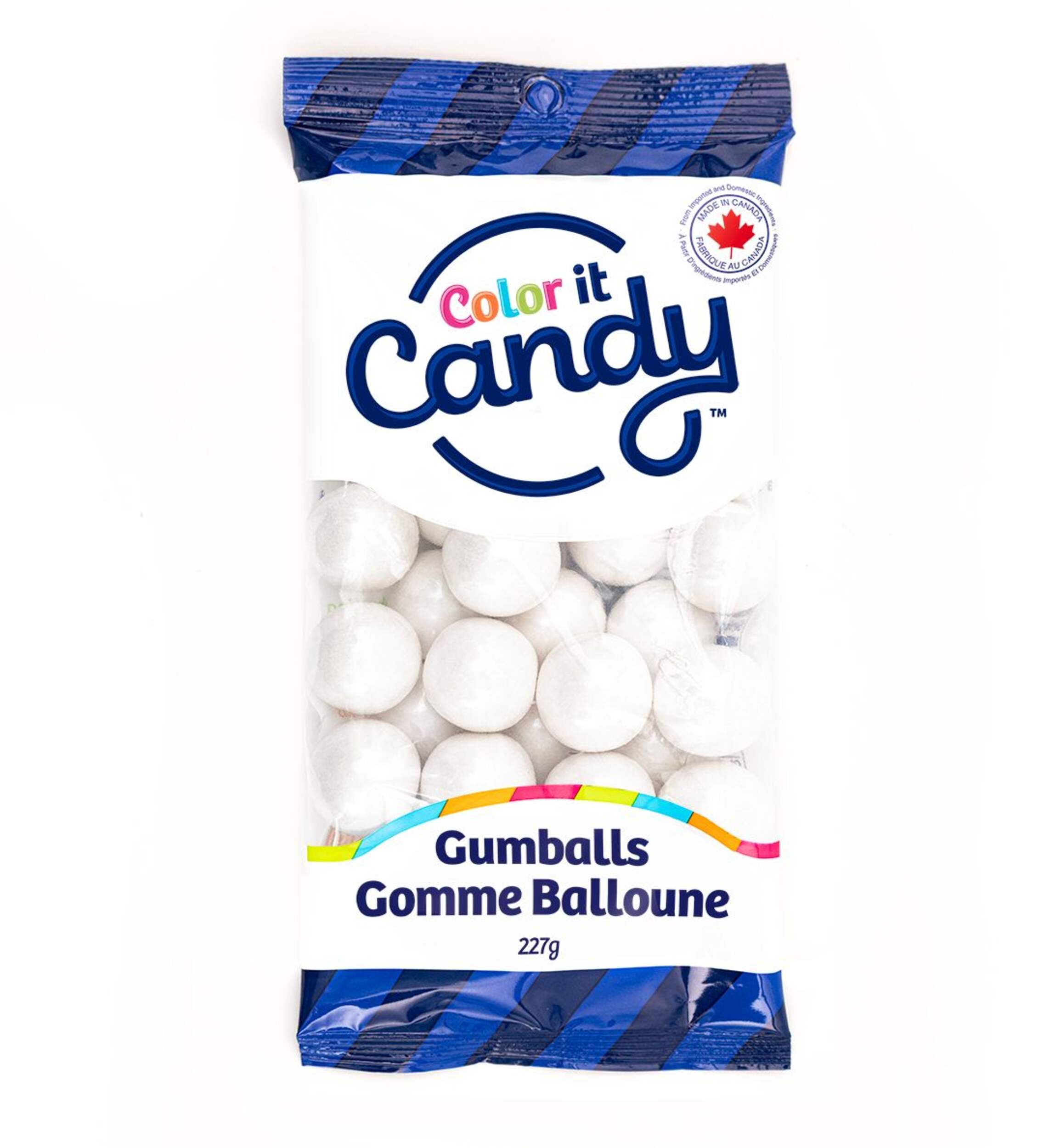 Colour It Candy Gumball, Bubble Gum, White, 227-g, for Birthday/Party Favour Front_Flat