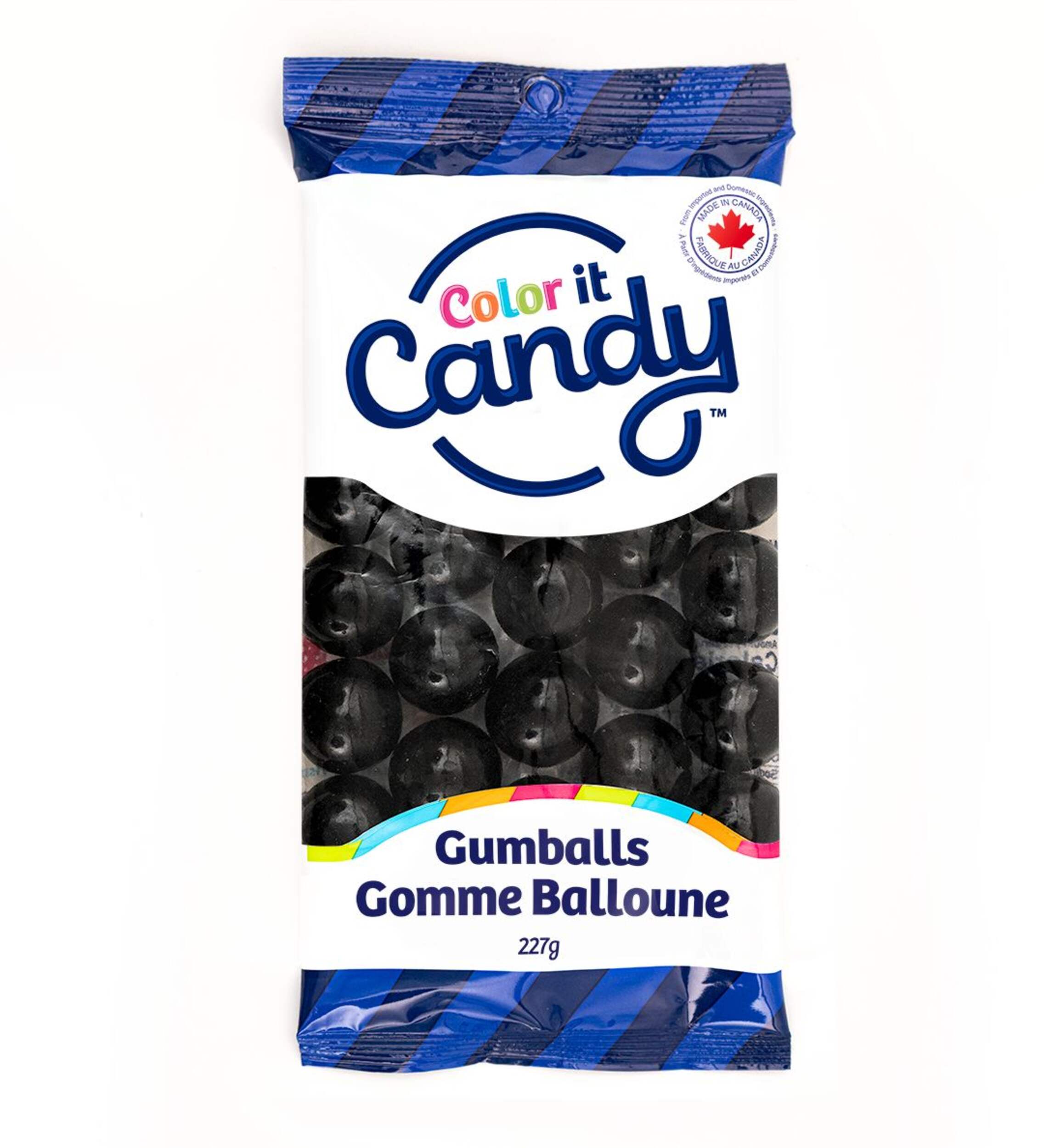 Colour It Candy Gumball, Bubble Gum, Black, 227-g, for Birthday/Party Favour Front_Flat