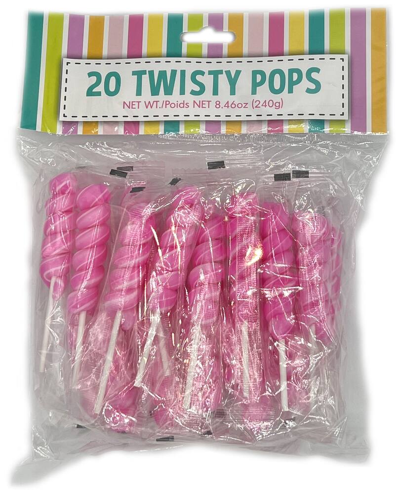 Allison Twist Pops, Pink, 20-pk | Party City