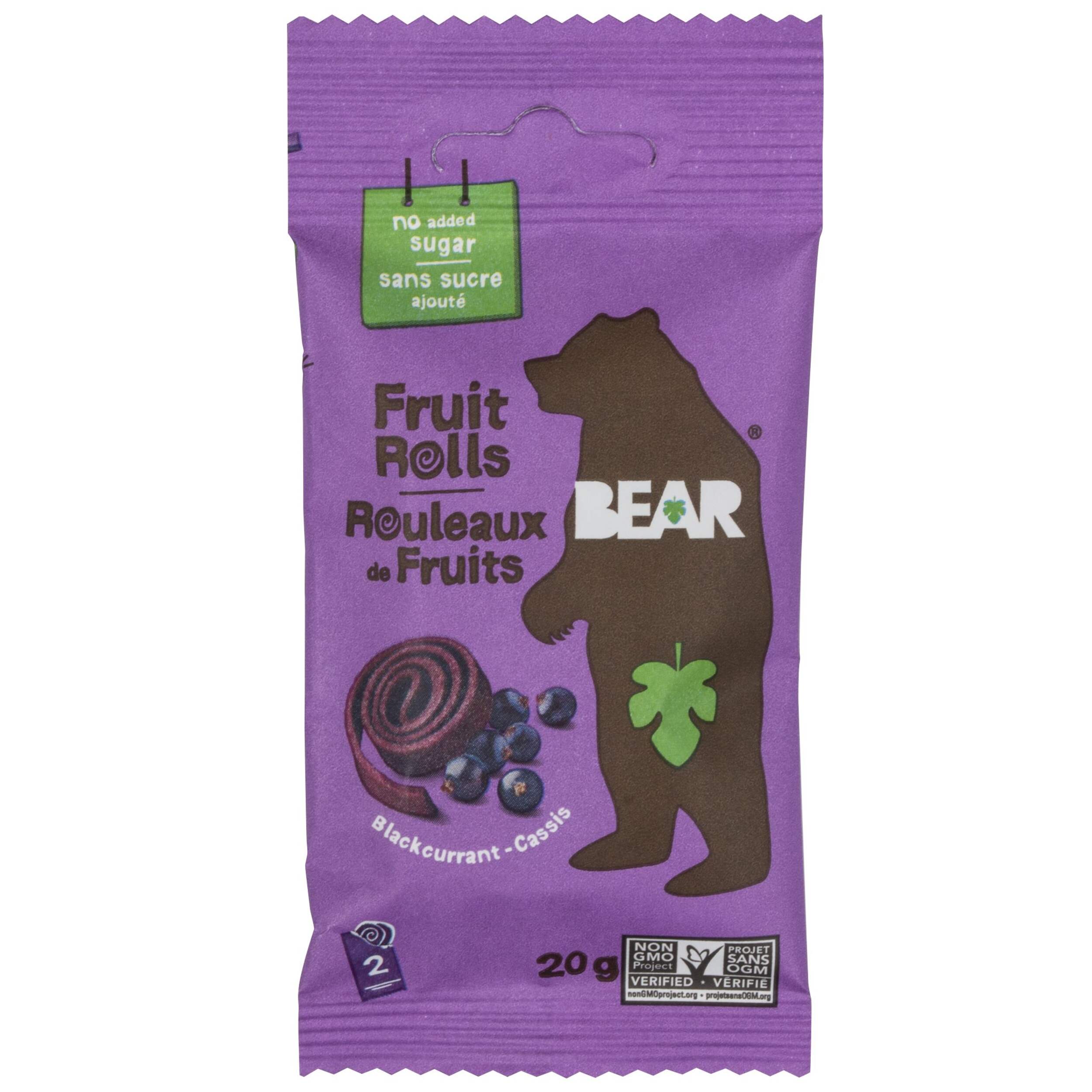 Rouleaux aux fruits Bear, groseille noire, 20 g Front_Flat