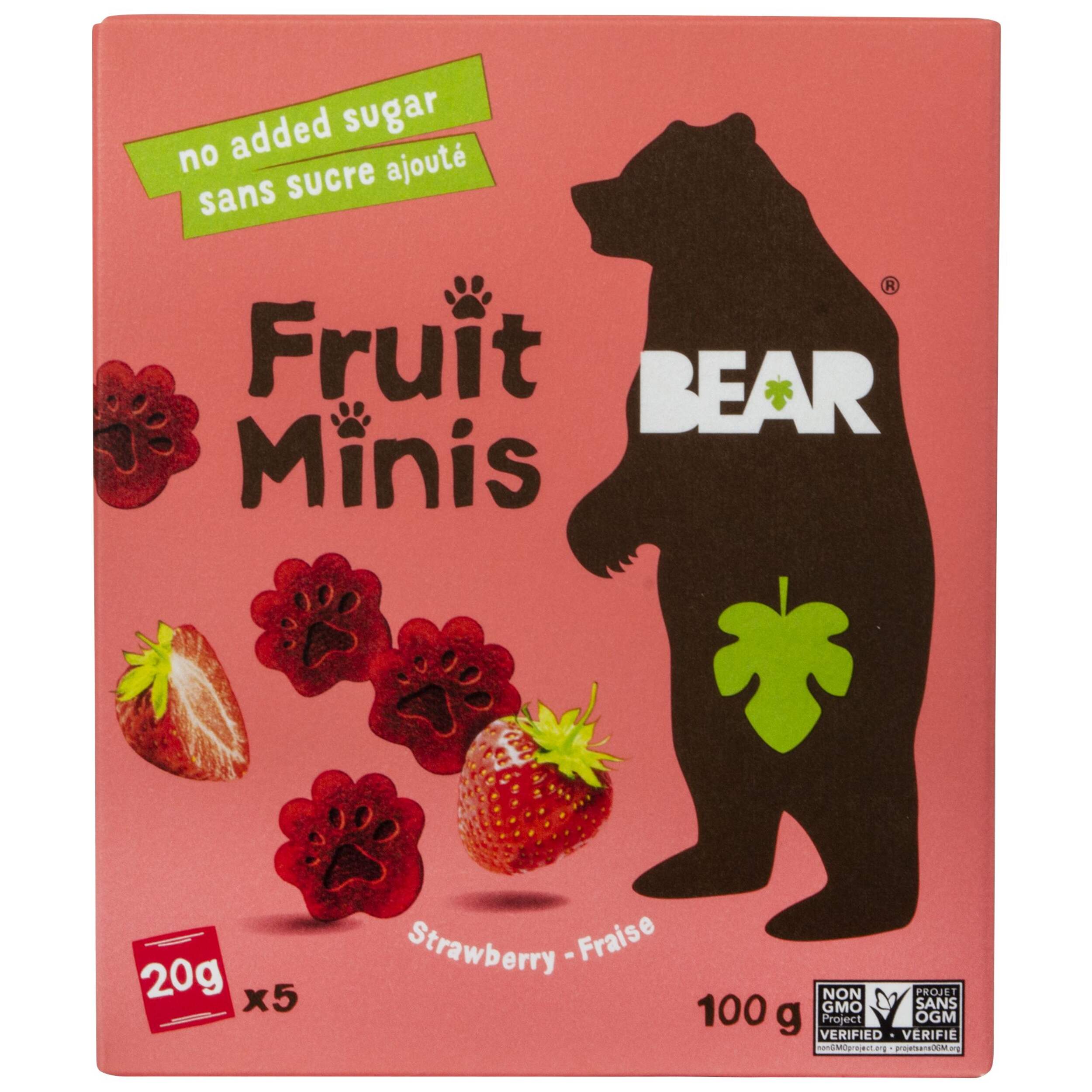 Bear Strawberry Fruit Minis, 100-g Front_Flat