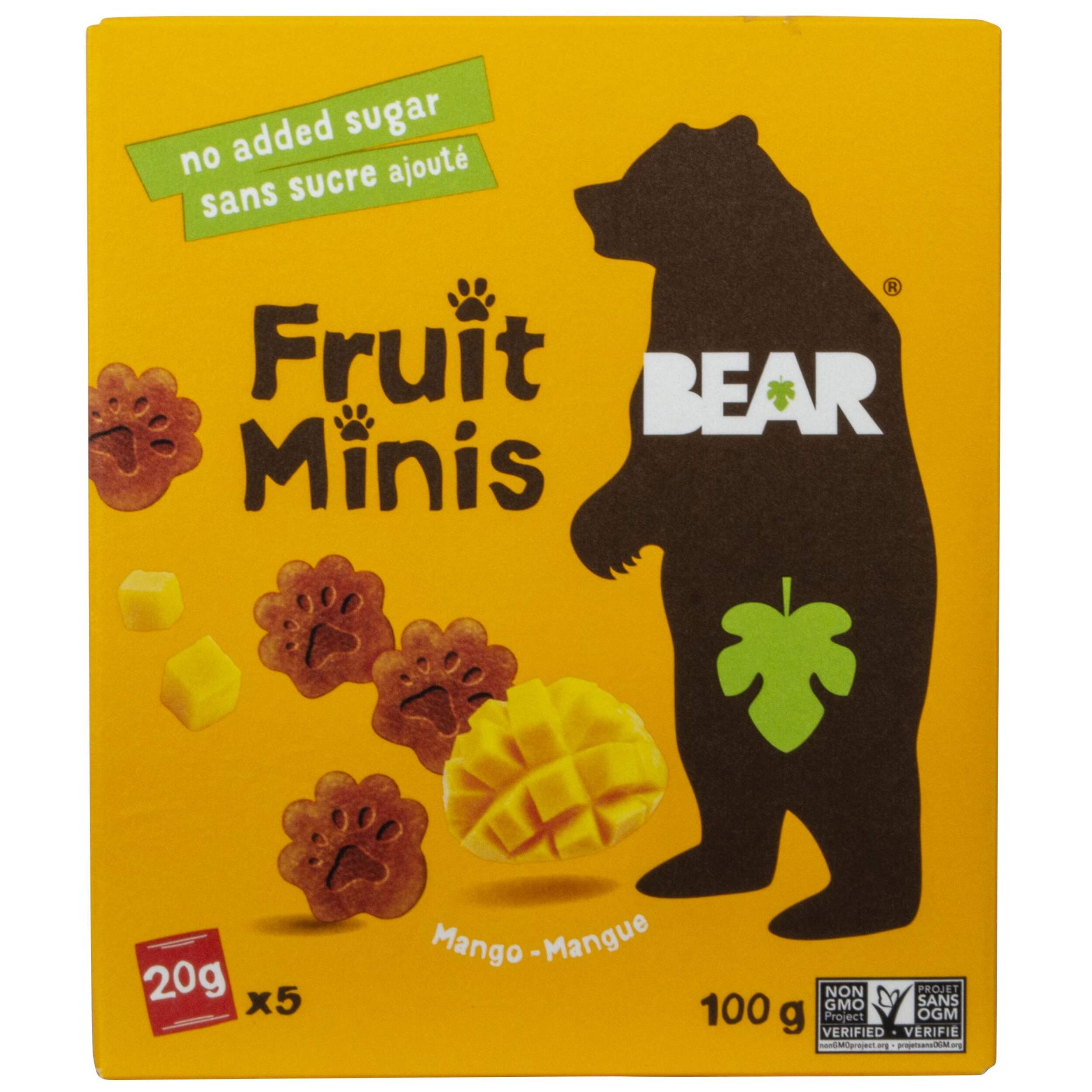 Mini bouchées aux fruits Bear, mangue, 100 g Front_Flat
