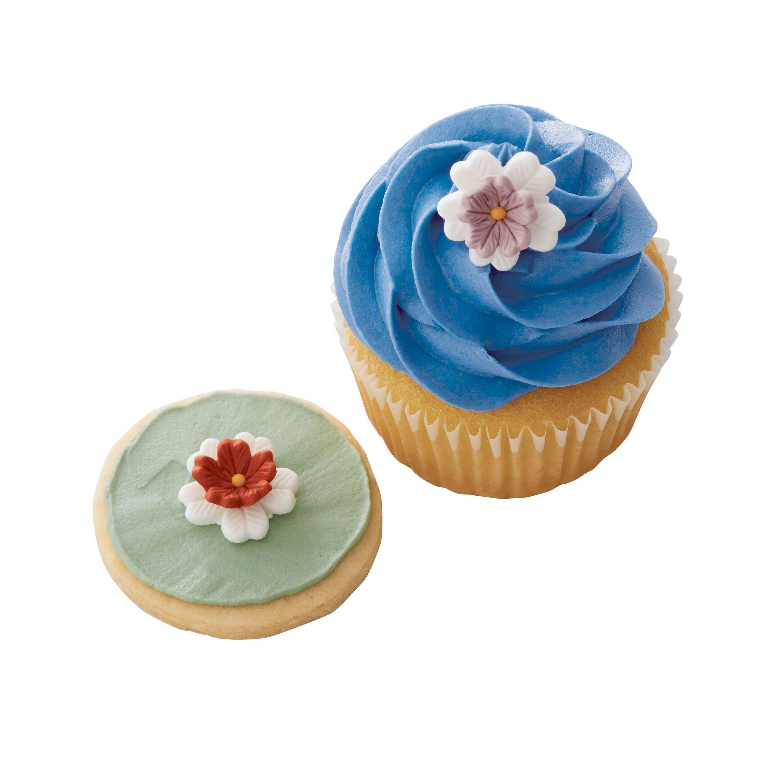 Wilton Flowers Royal Icing Edible Decorative Sprinkles, Multi-Coloured, 0.47-oz, 12-pk, for Birthday Baking/Cake Decoration Overhead_Plunge